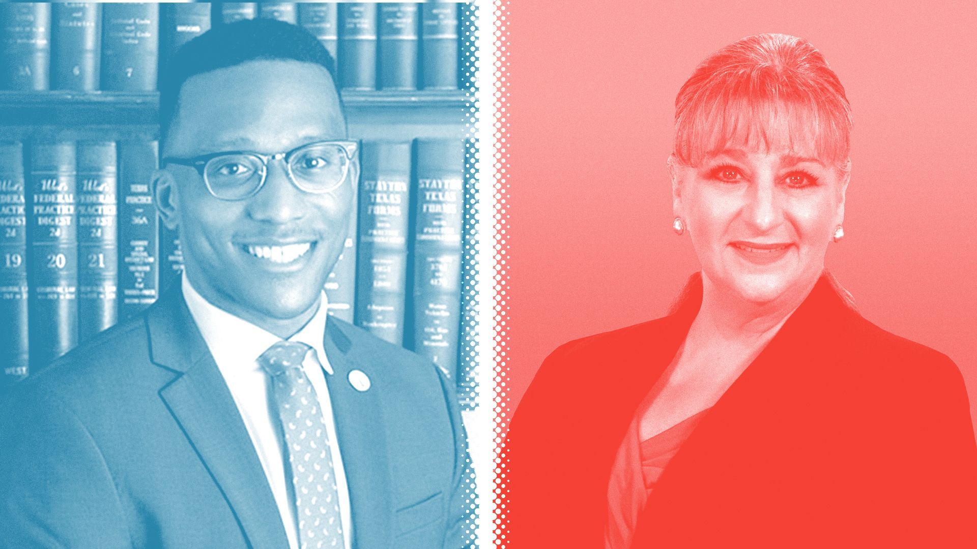 Photo illustration of Christian Menefee and Jacqueline Lucci Smith