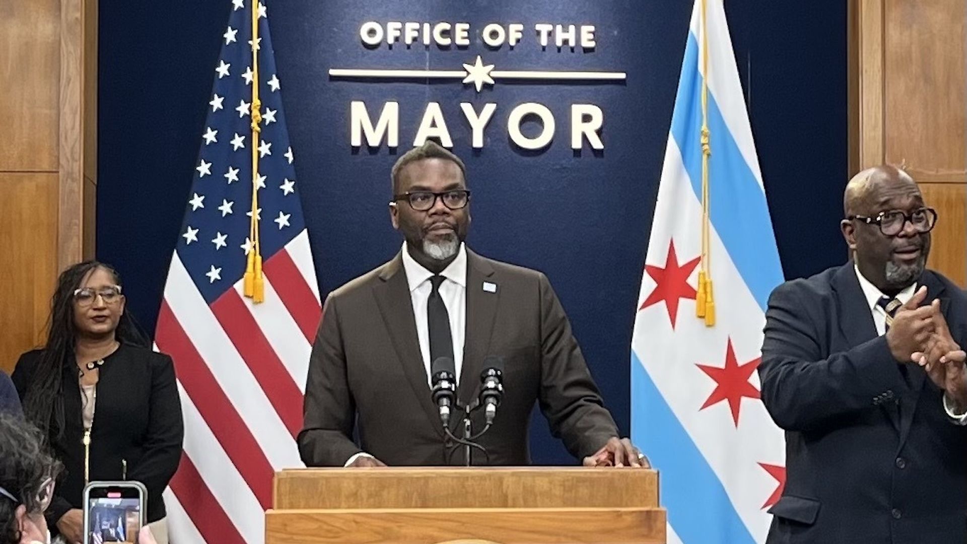 mayor at podium