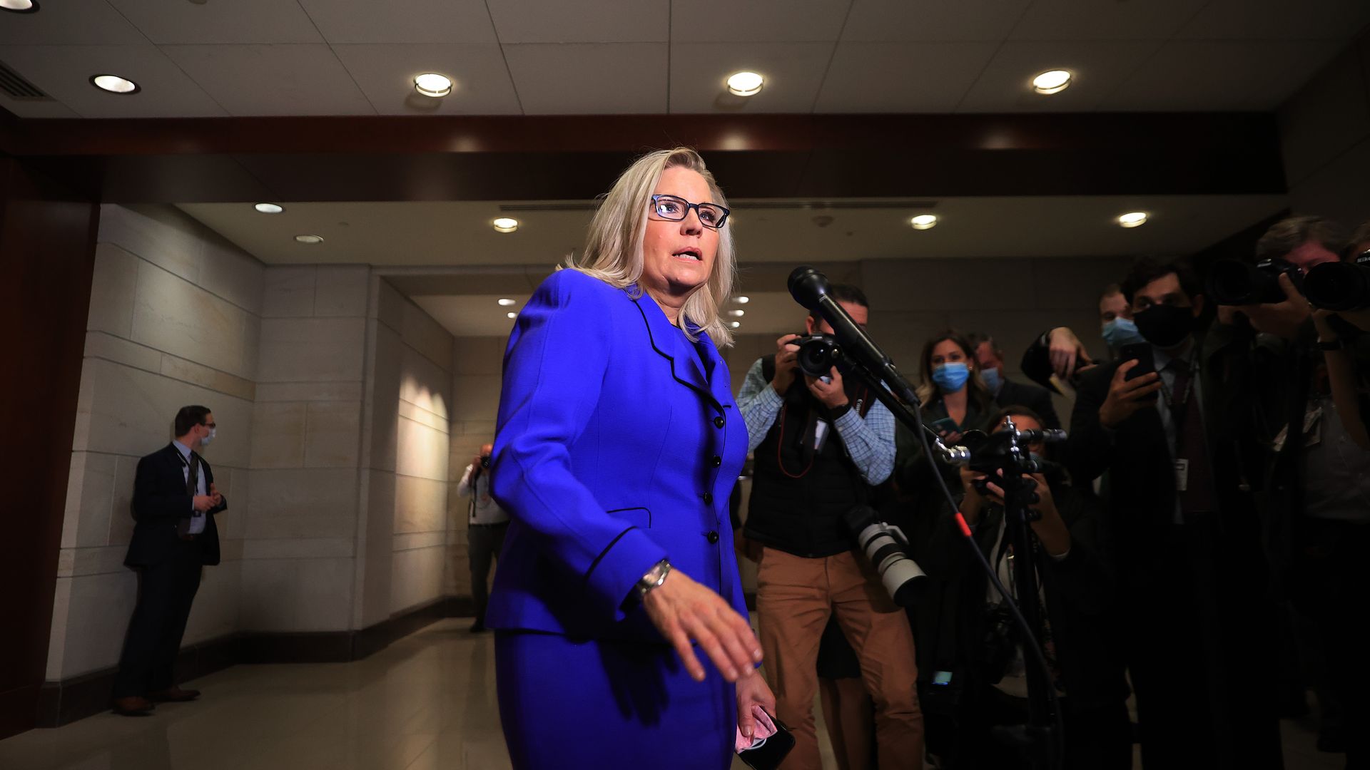 Picture of Liz Cheney in press conference