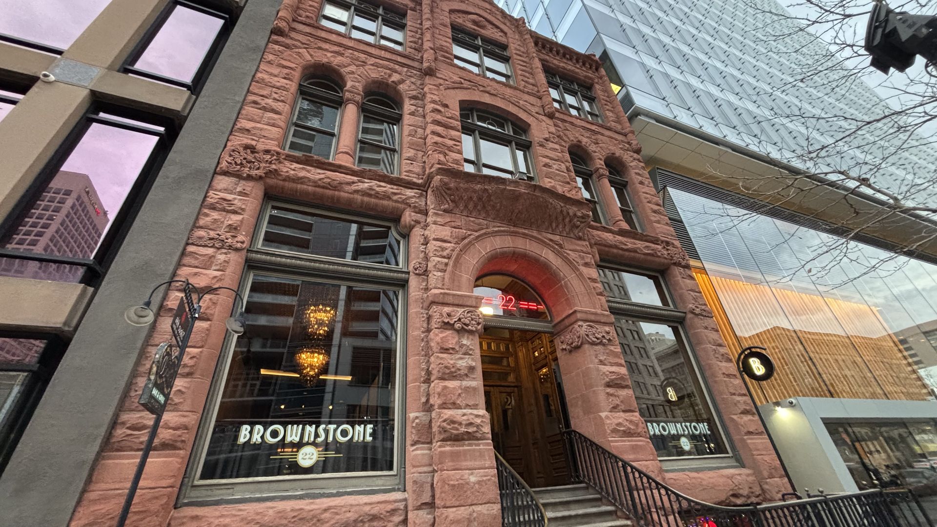 A red sandstone brownstone.