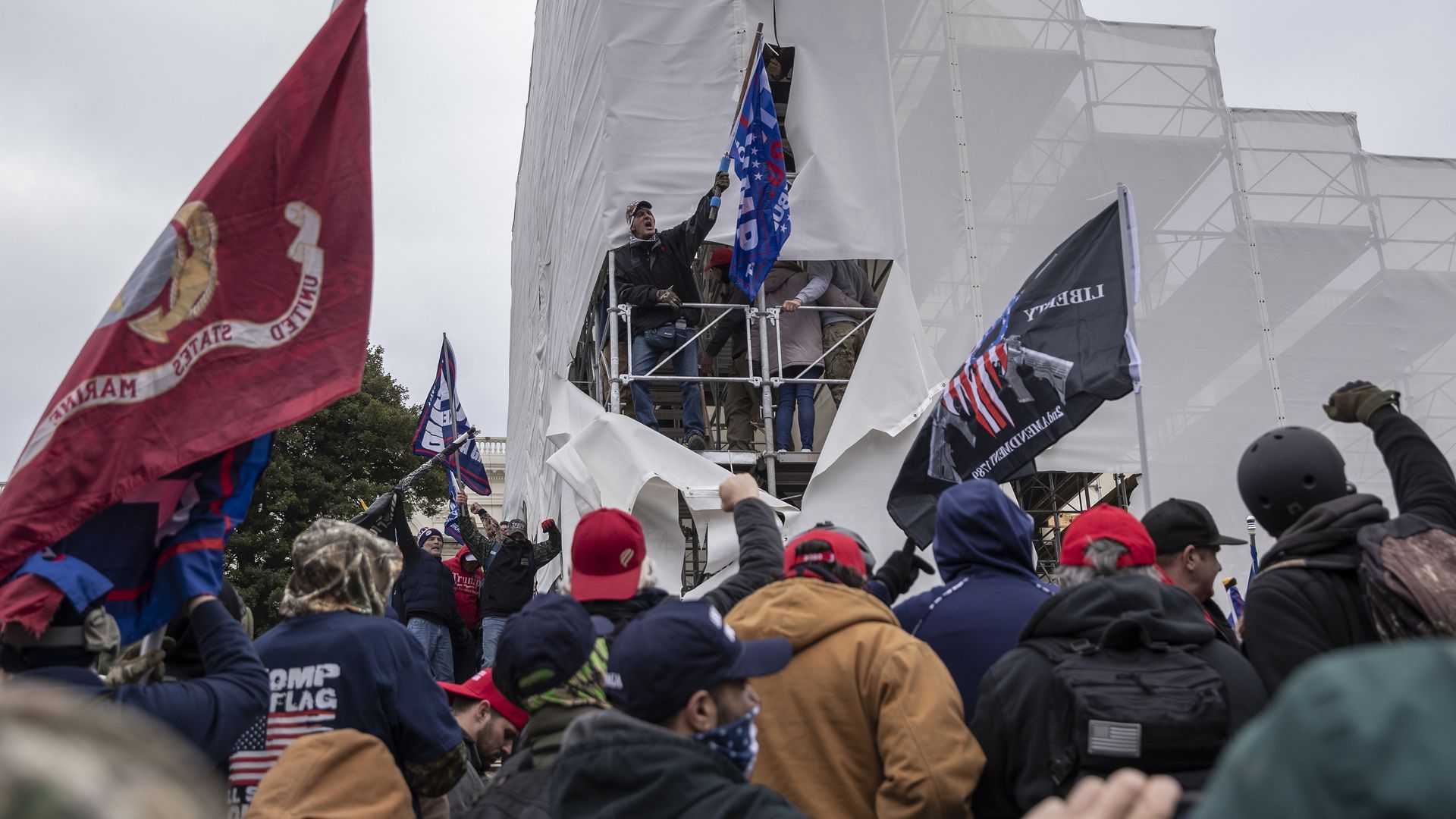A scene from the Capitol insurrection on Jan. 6. Photo: Victor J. Blue/Bloomberg via Getty Images