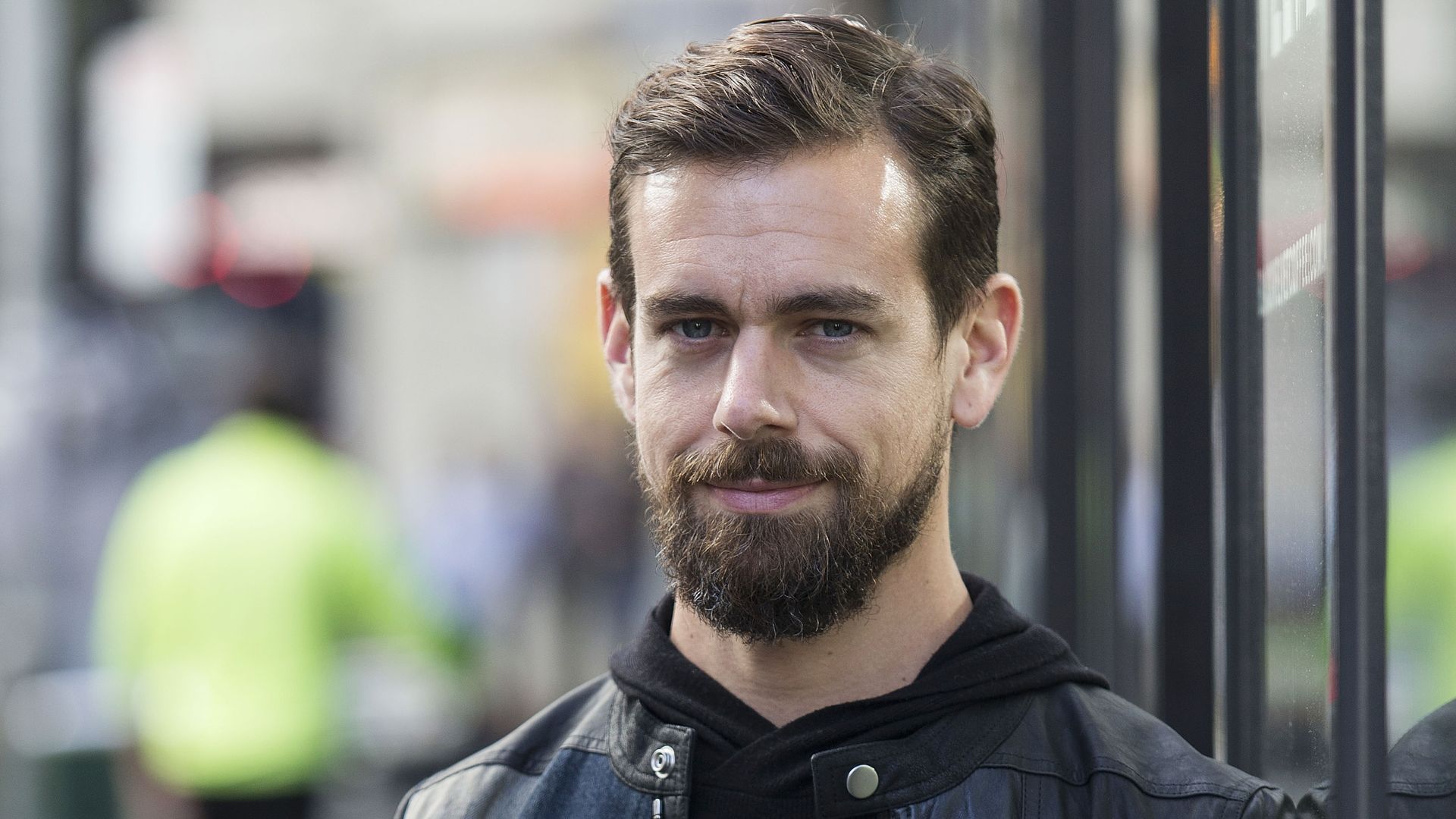 Twitter CEO Jack Dorsey in a black coat 