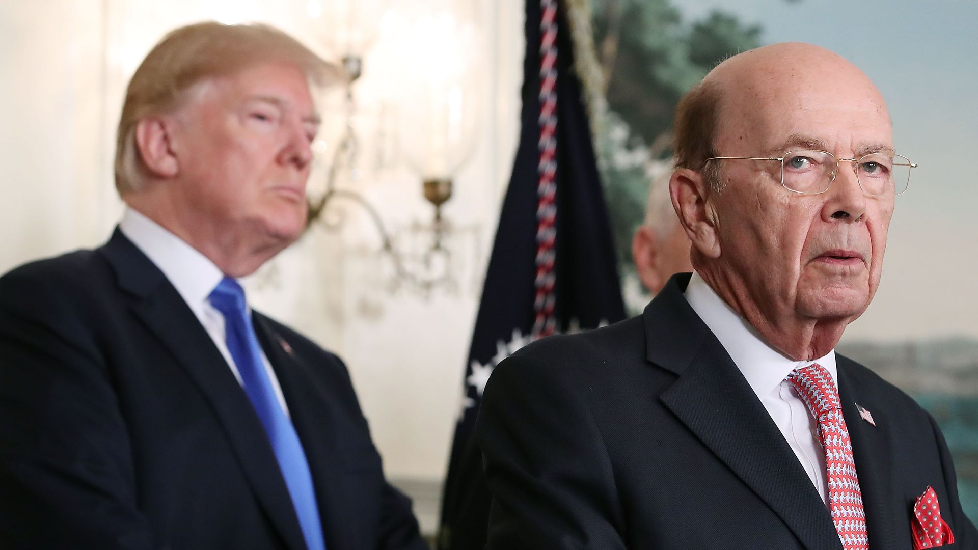 Commerce Secretary Wilbur Ross and President Donald Trump. 
