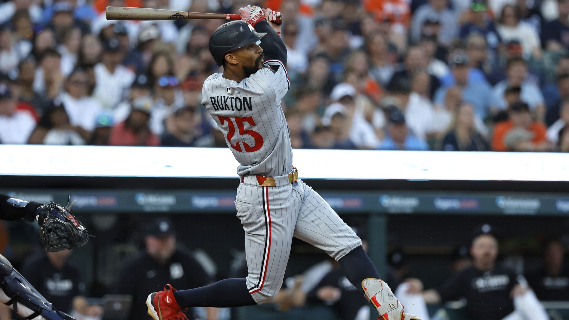 A photo of Byron Buxton swinging a bat