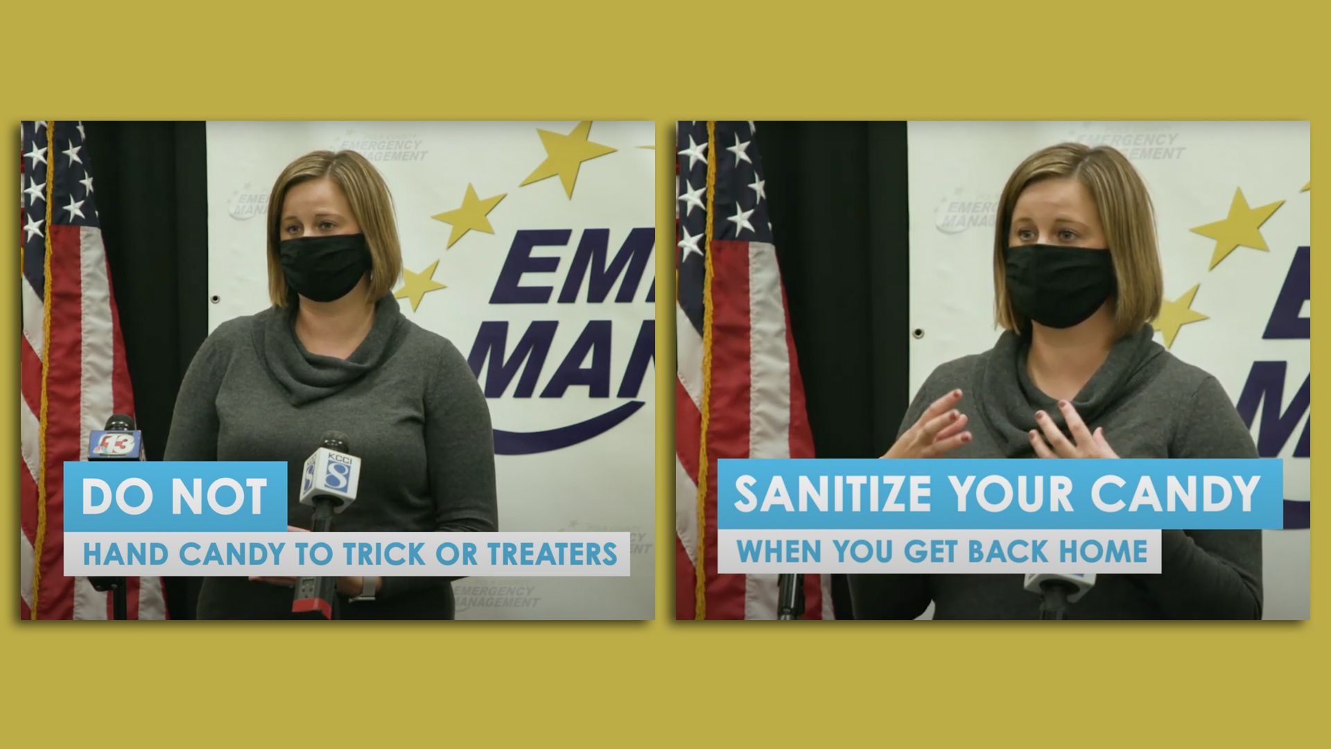 Nola Aigner Davis with the Polk County Health Department at an Oct. 29, 2020 press conference. Screenshot via city of Des Moines video