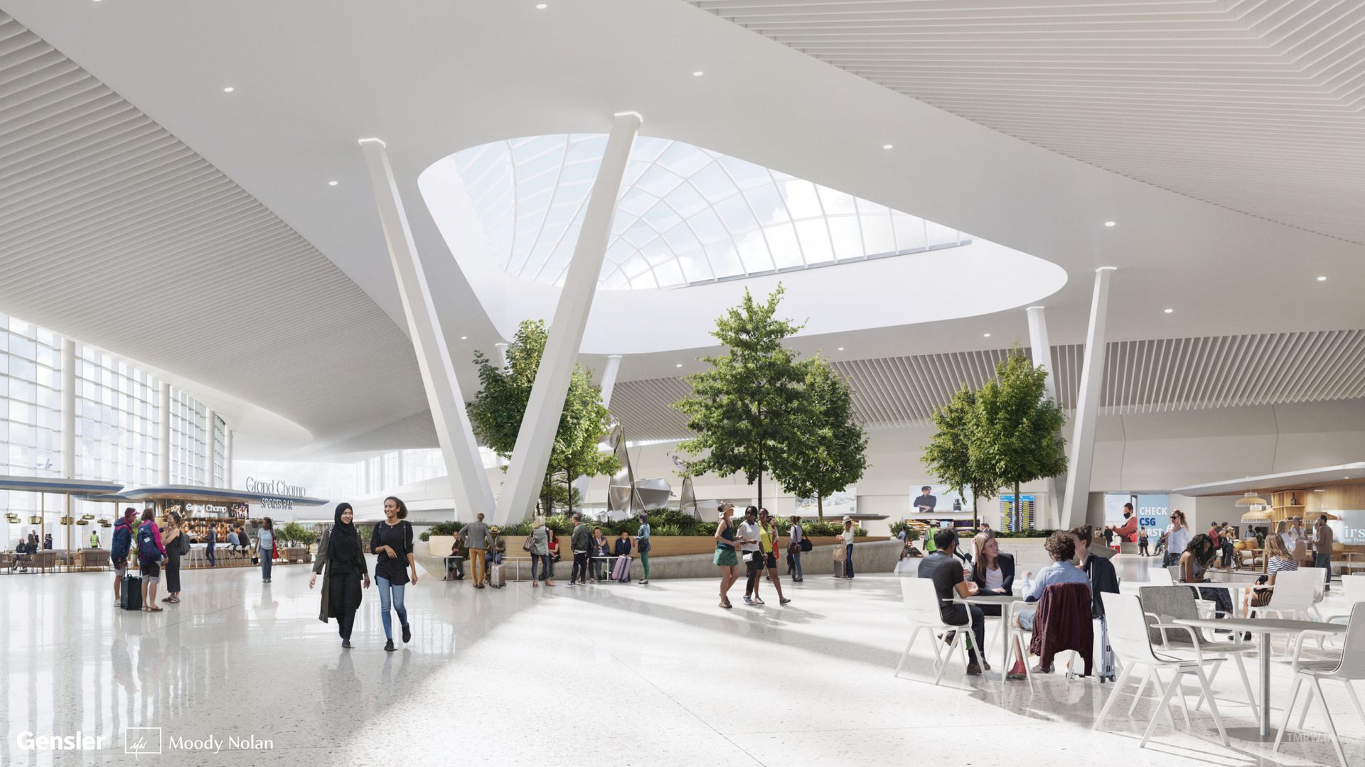 A rendering of the inside of Columbus' future airport terminal. 