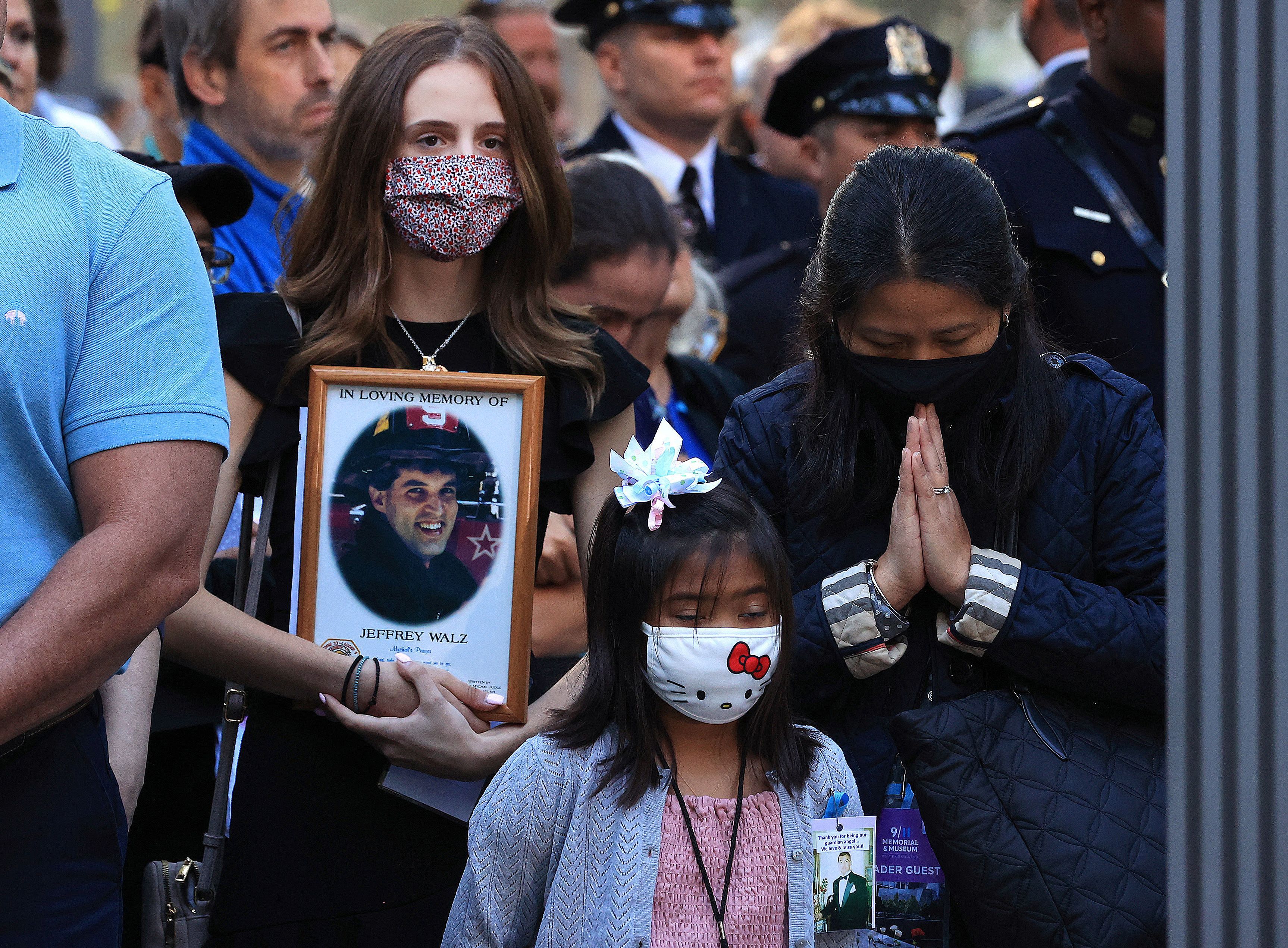 Family members and loved one of victims attend the annual 9/11 Commemoration Ceremony at the National 9/11 Memorial and Museum on September 11, 2021 in New Yor