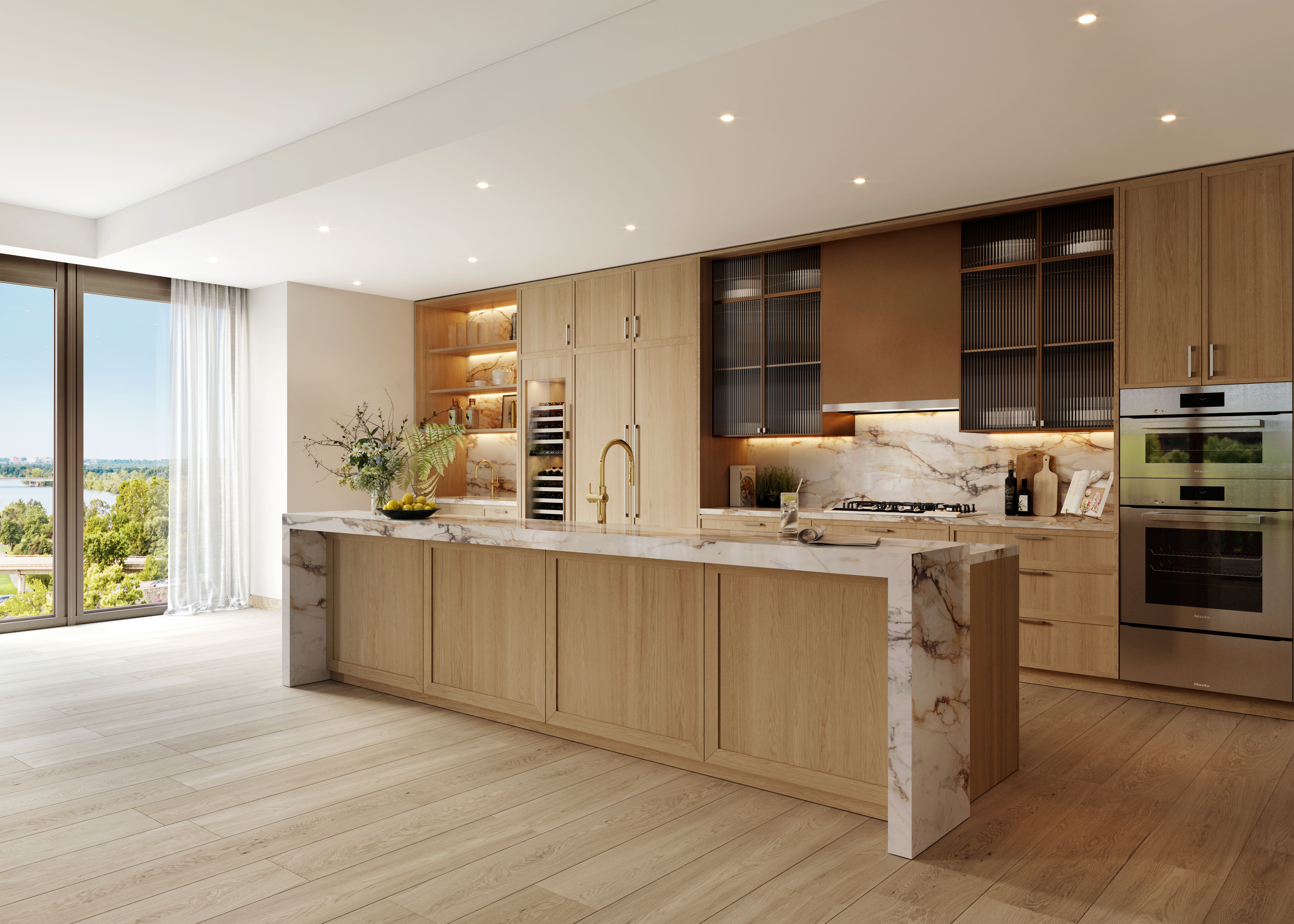 An architectural rendering of the inside of an apartment.