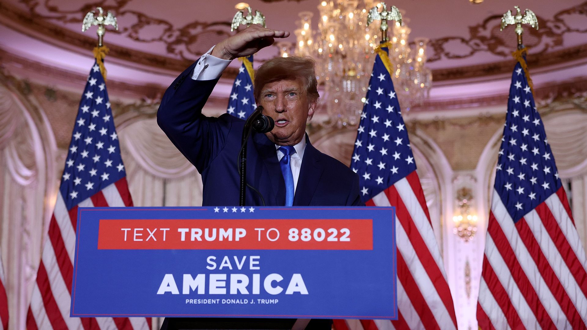 President Trump speaks at Mar-a-Lago on Election Night last month.