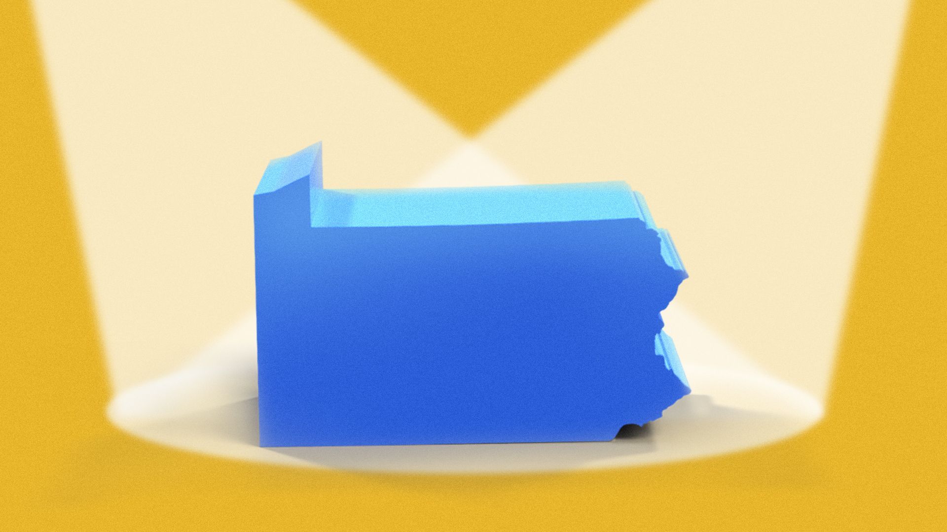 Illustration of a spotlit Pennsylvania.