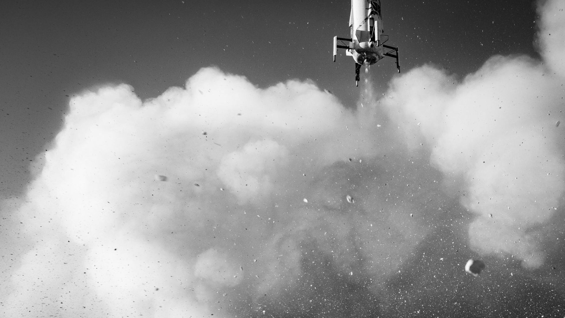 Picture Blue Origin booster coming in for a landing.