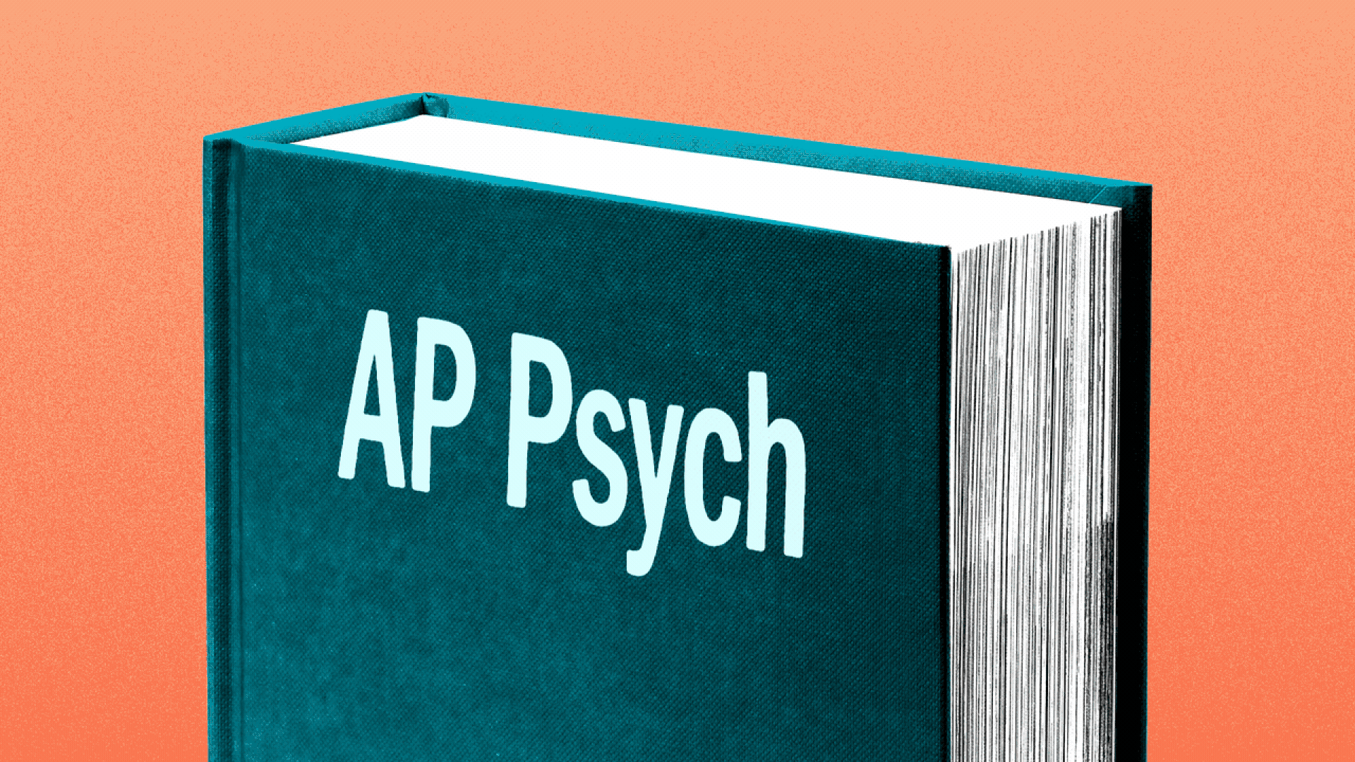 Animated illustration of an AP Psychology textbook with the words AP Psych turning into a shrug emoji.