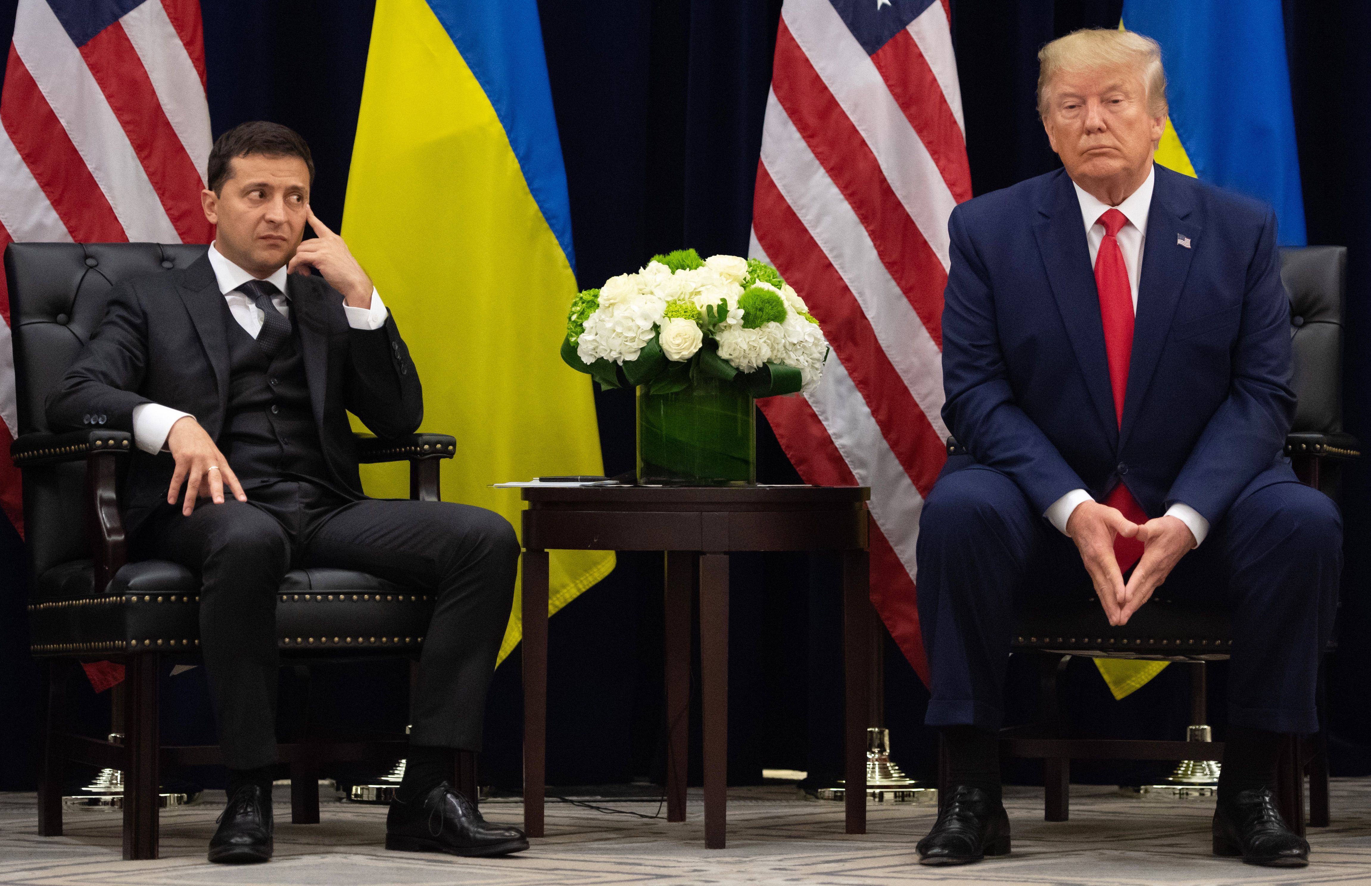 Trump and Ukrainian President Volodymyr Zelensky during a New York meeting Sept. 25. 