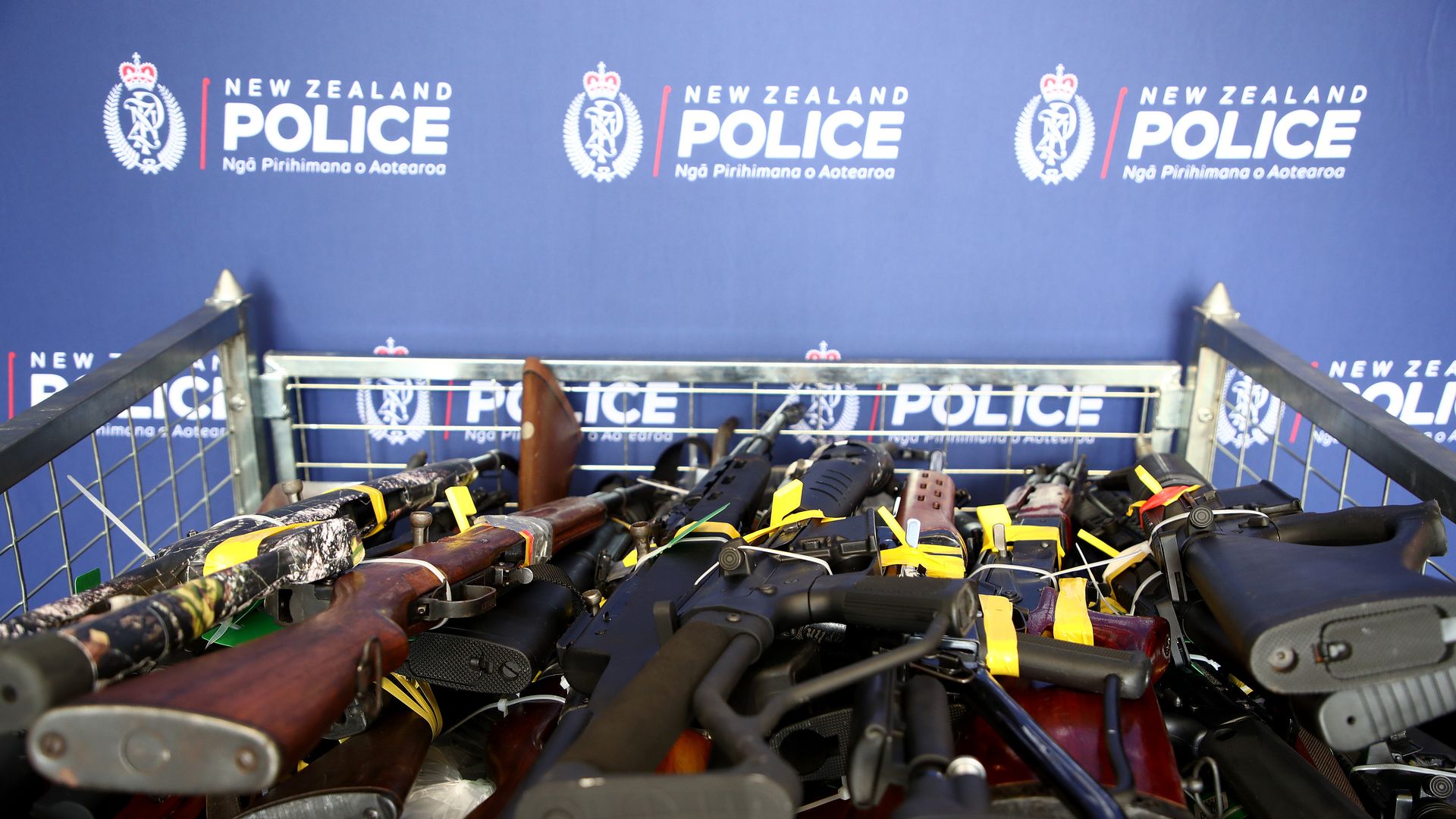 Pile of guns people handed over to New Zealand police