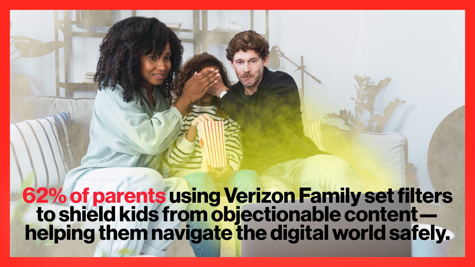 62% of parents using Verizon Family set filters to shield kids from objectionable content — helping them navigate the digital world safely,
