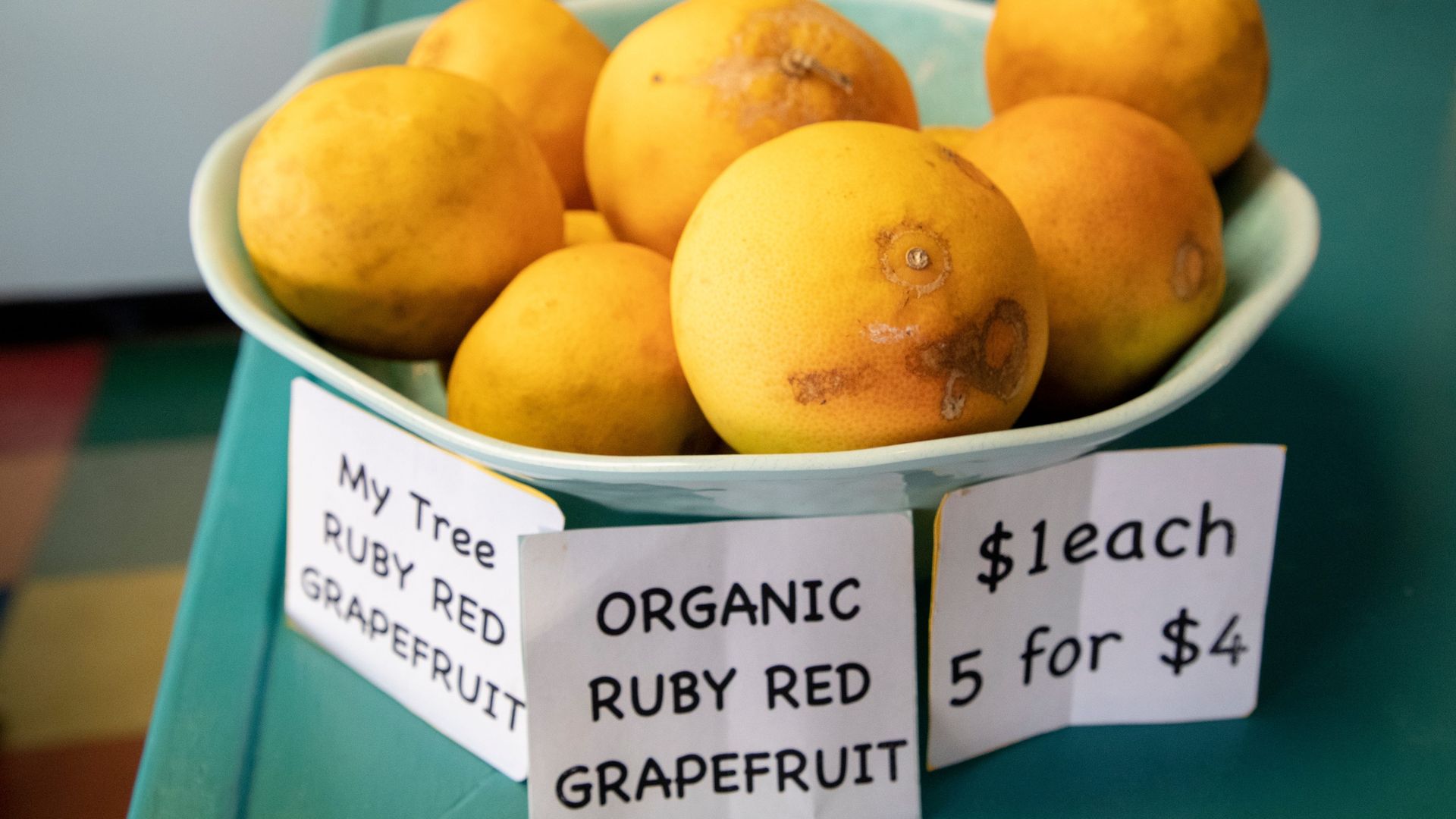 a bowl of grapefruit