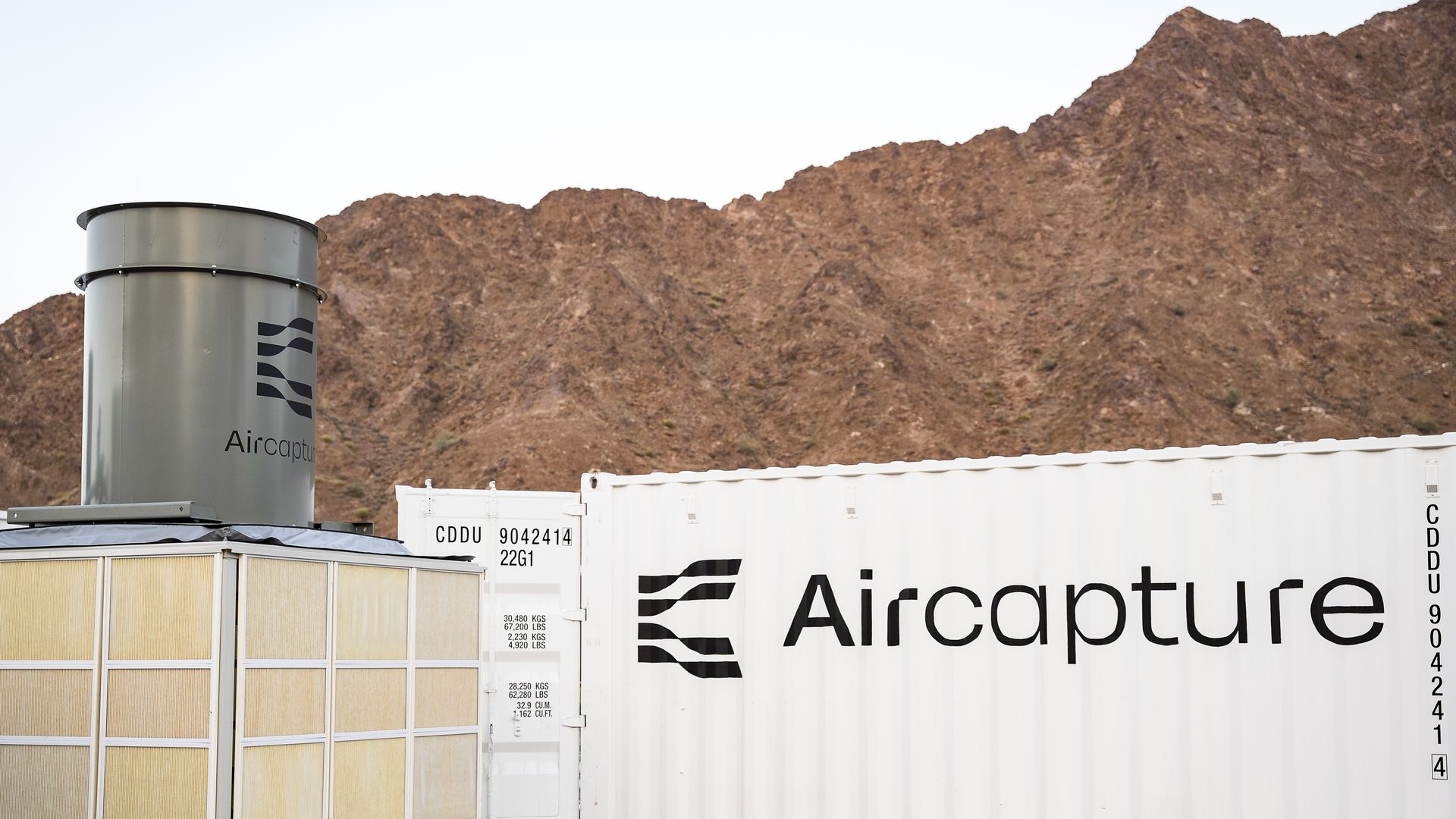 A direct air capture system, or DAC, that removes CO2 from the air built by startup Aircapture