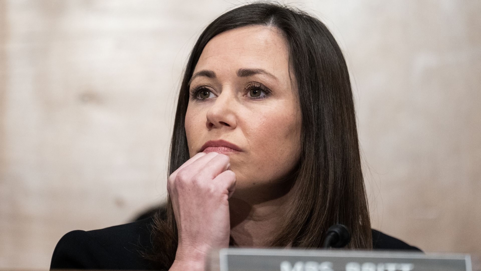  Sen. Katie Britt, R-Ala., attends the Senate Banking, Housing, and Urban Affairs Committee hearing 