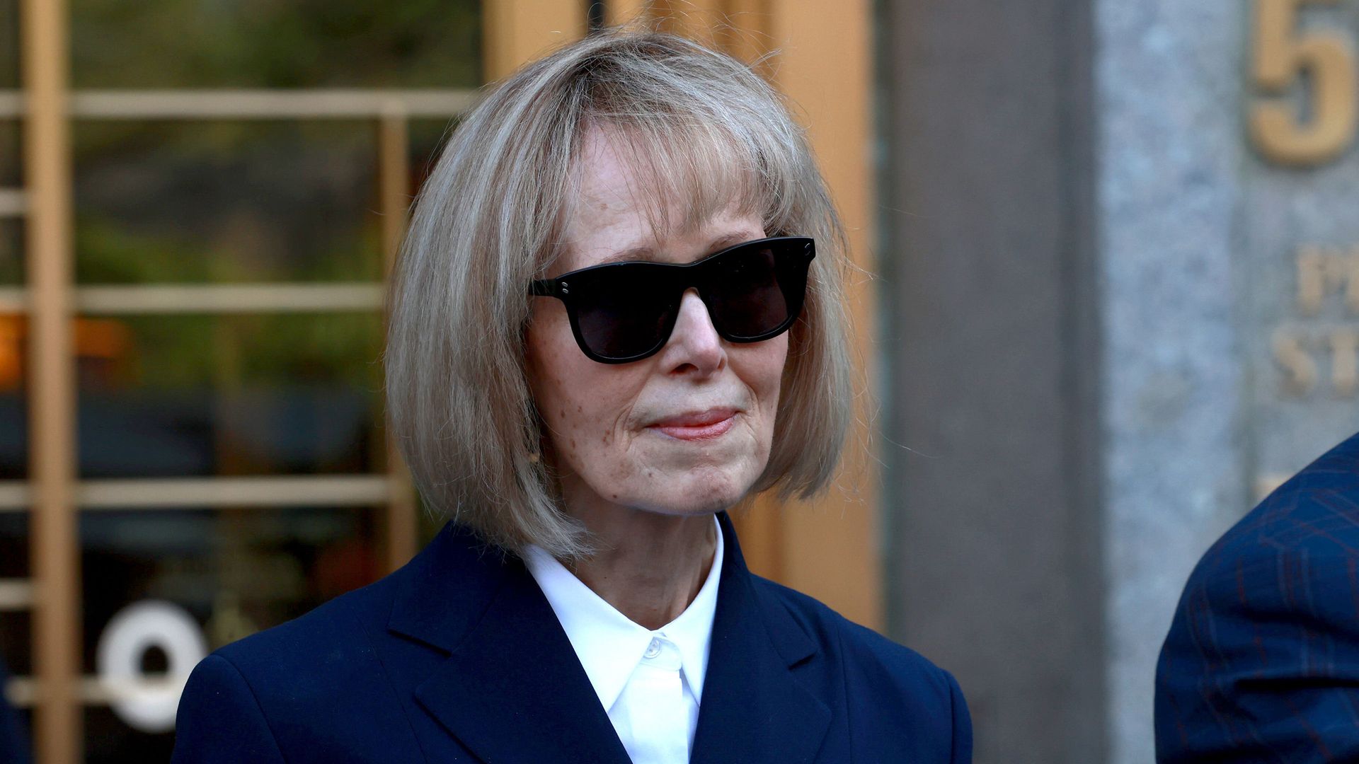  E. Jean Carroll departs the Southern District of New York Court on Pearl Street on April 26, 2023.