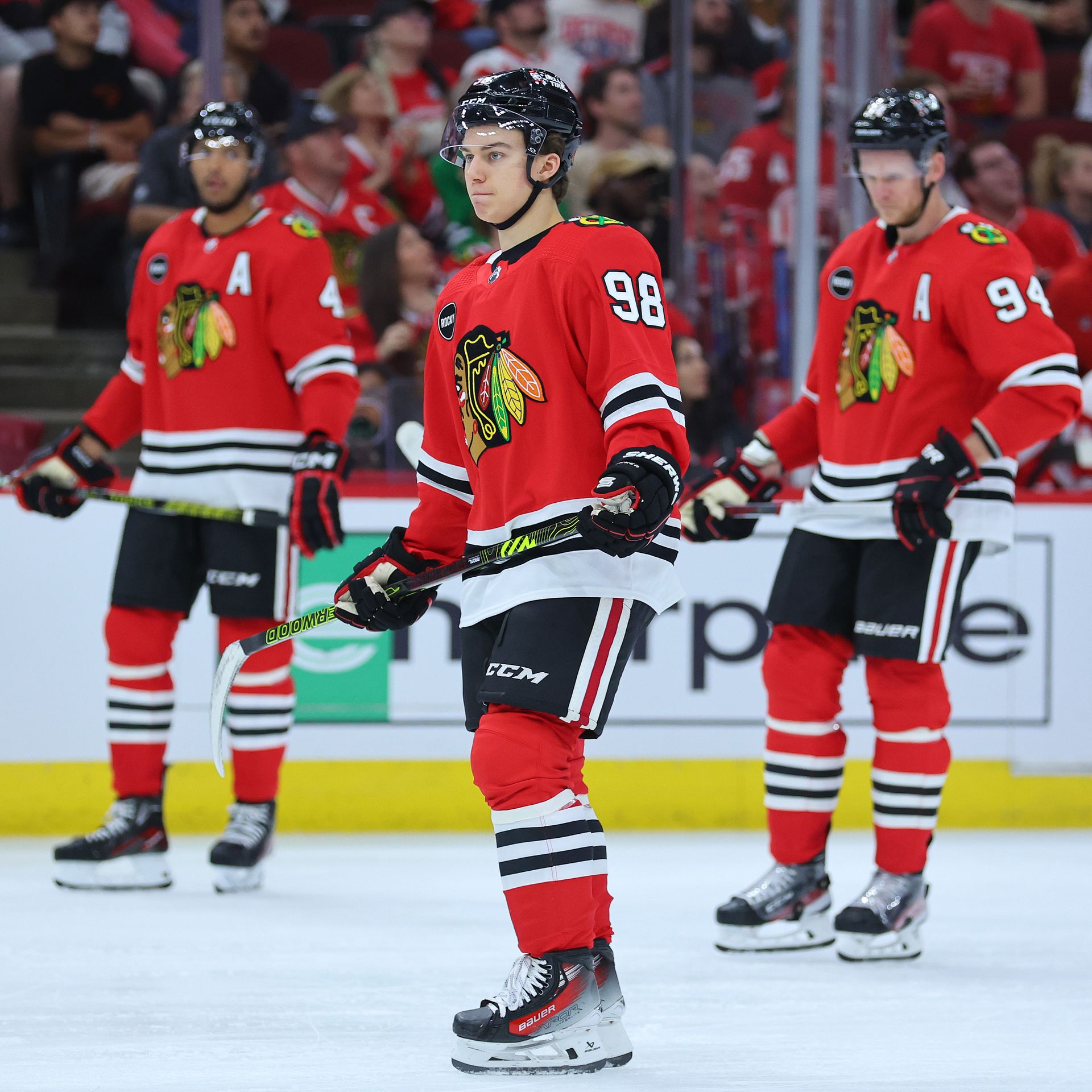 Connor Bedard skates in his first NHL exhibition game with the Chicago  Blackhawks