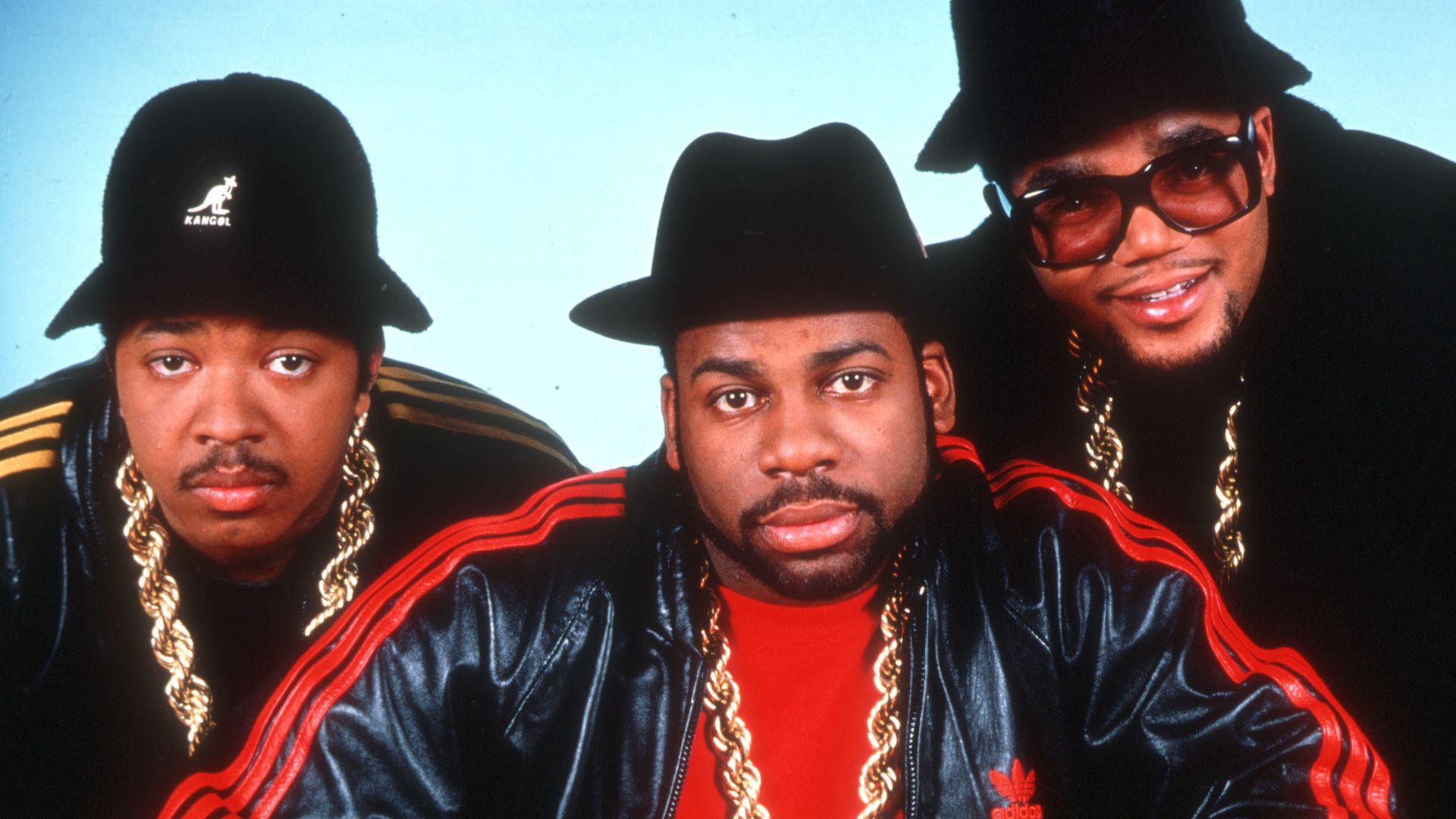 Members of Run-DMC pose for a portrait in the 1980s. 