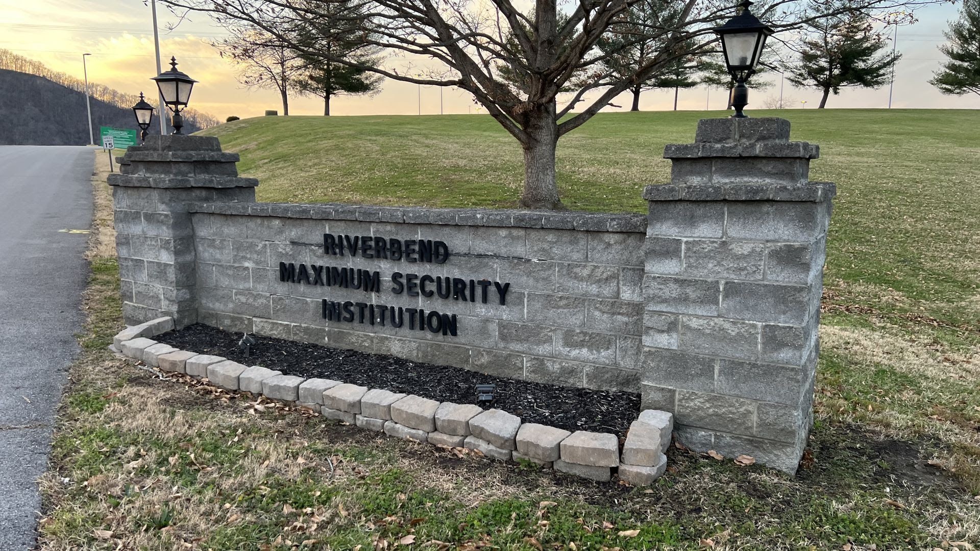 The sign outside Riverbend Maximum Security Institution, a state prison in Nashville.