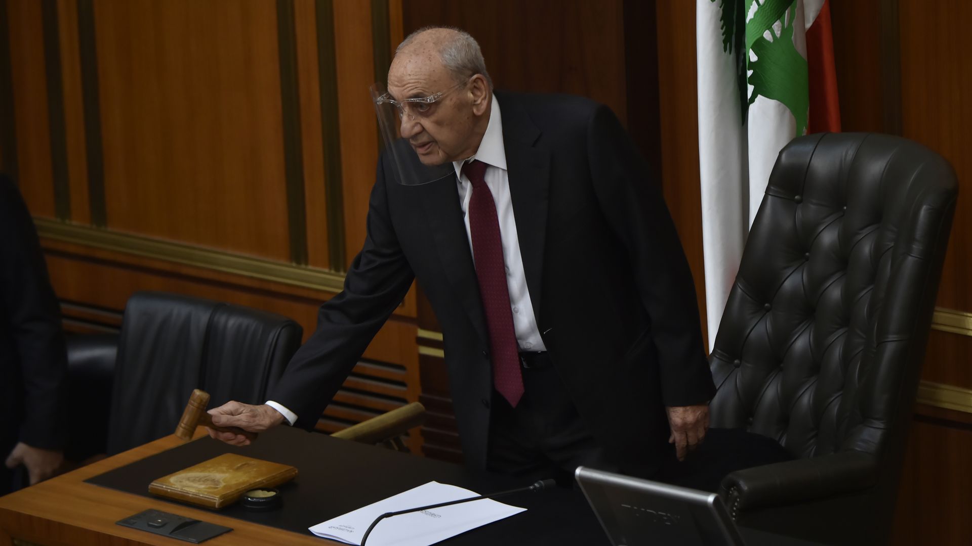 peaker of the Lebanese Parliament leads the session for the president election in Beirut, Lebanon on December 15, 2022