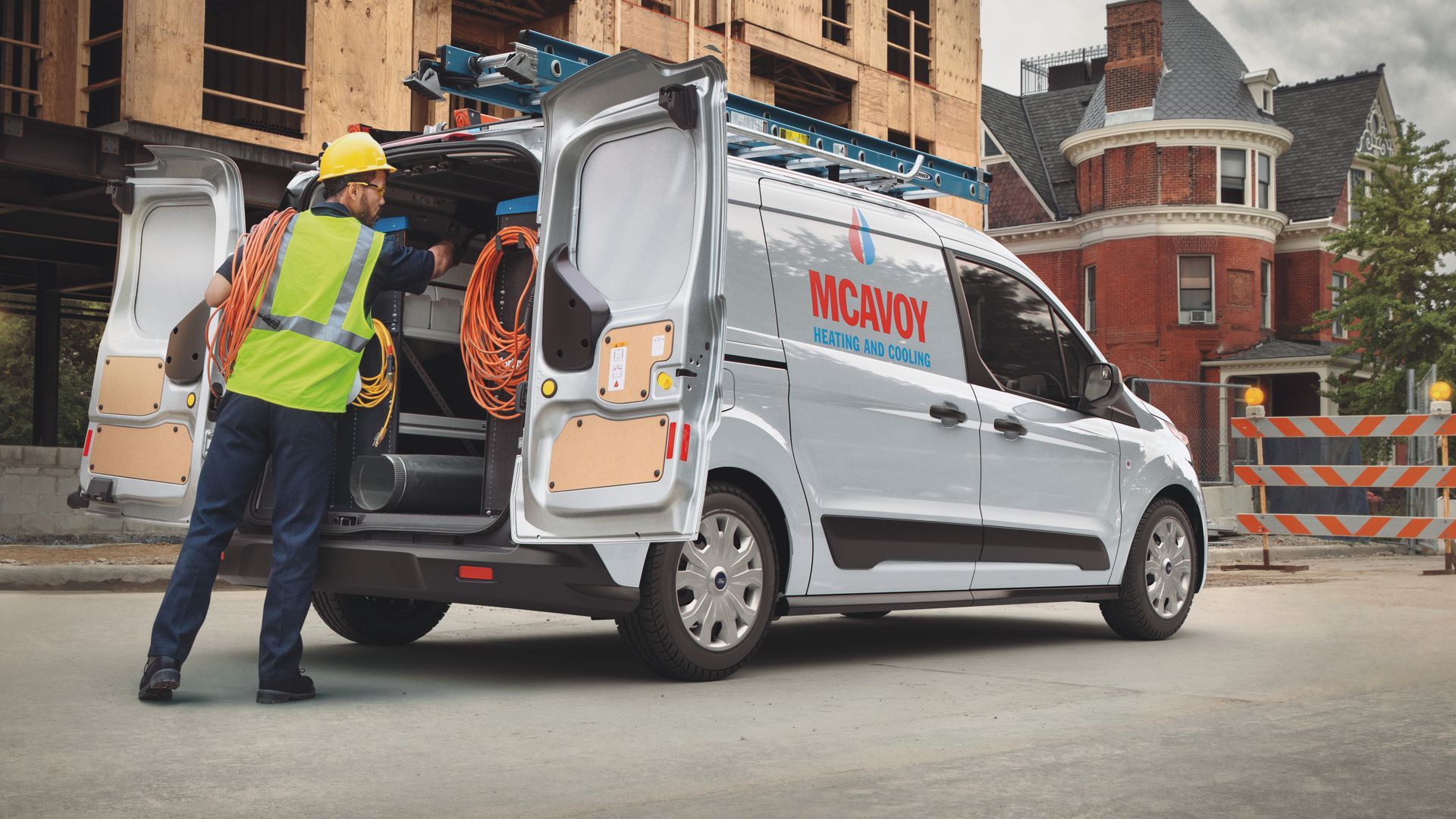 A van full of equipment.