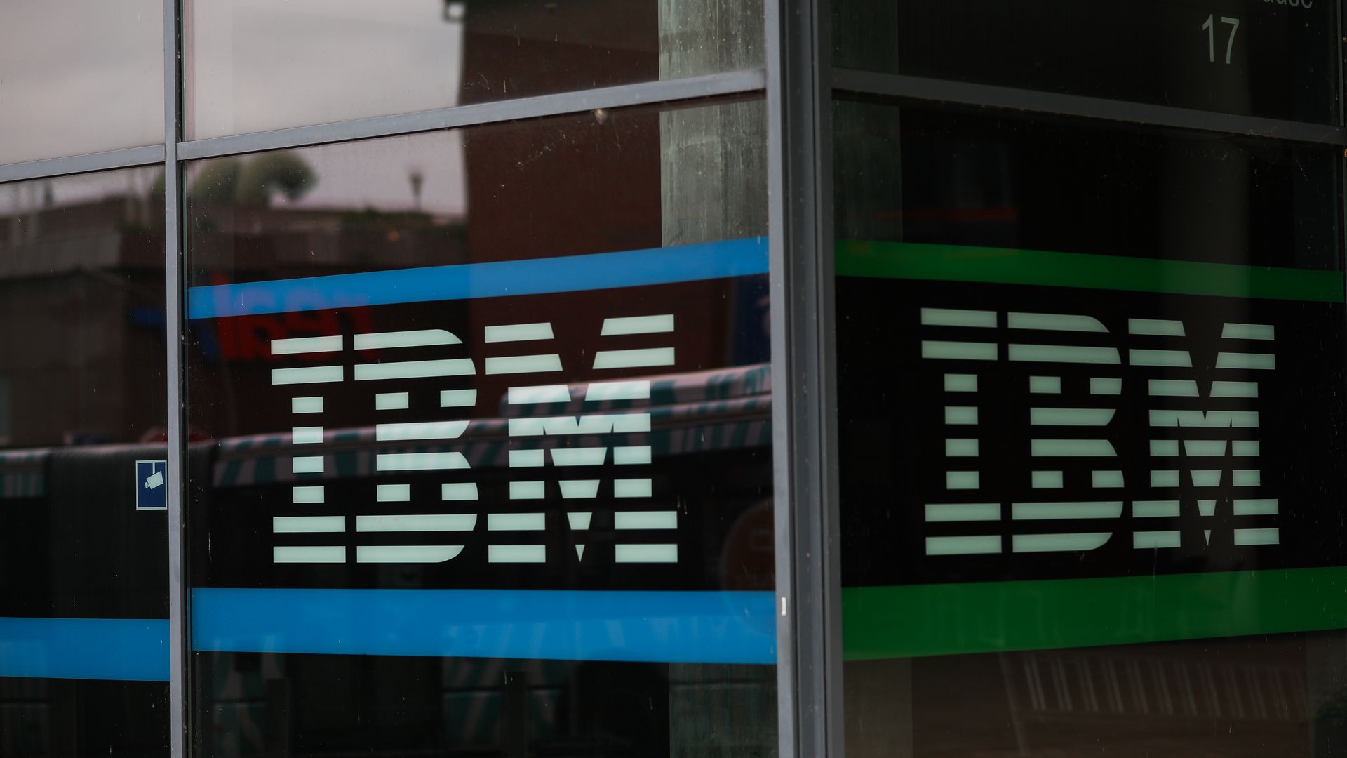 A photo of the IBM logo. 