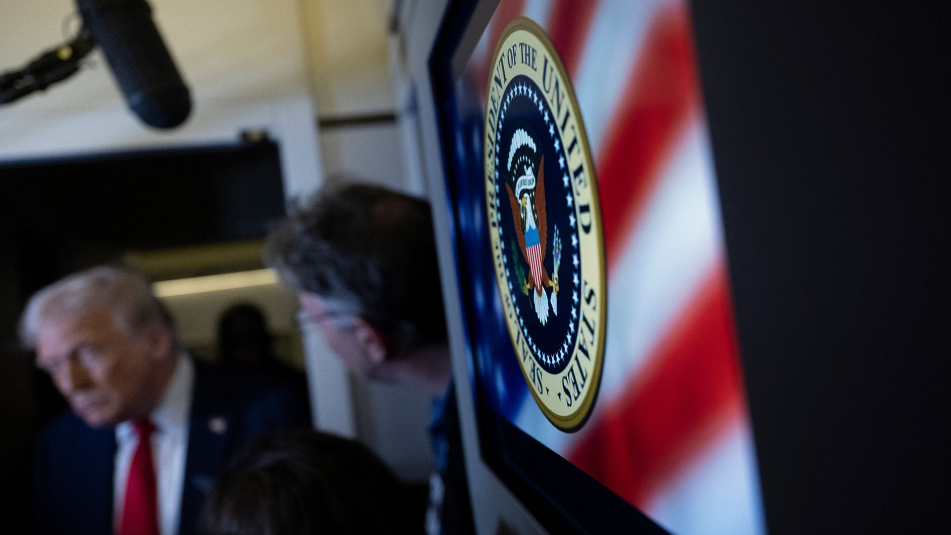 Trump in the background of a picture