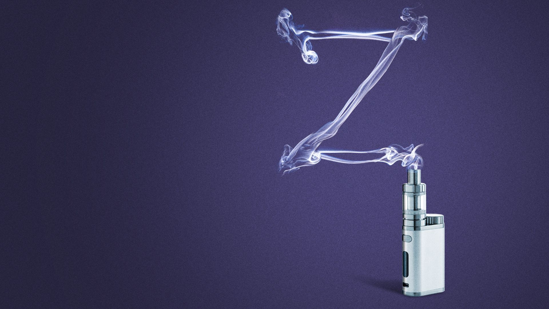 Illustration of a "Z" made in the smoke from a vape.