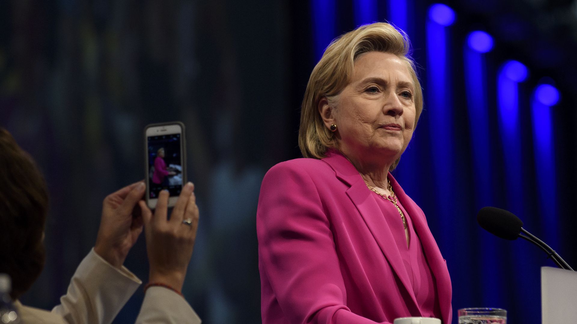 Hillary Clinton at a podium