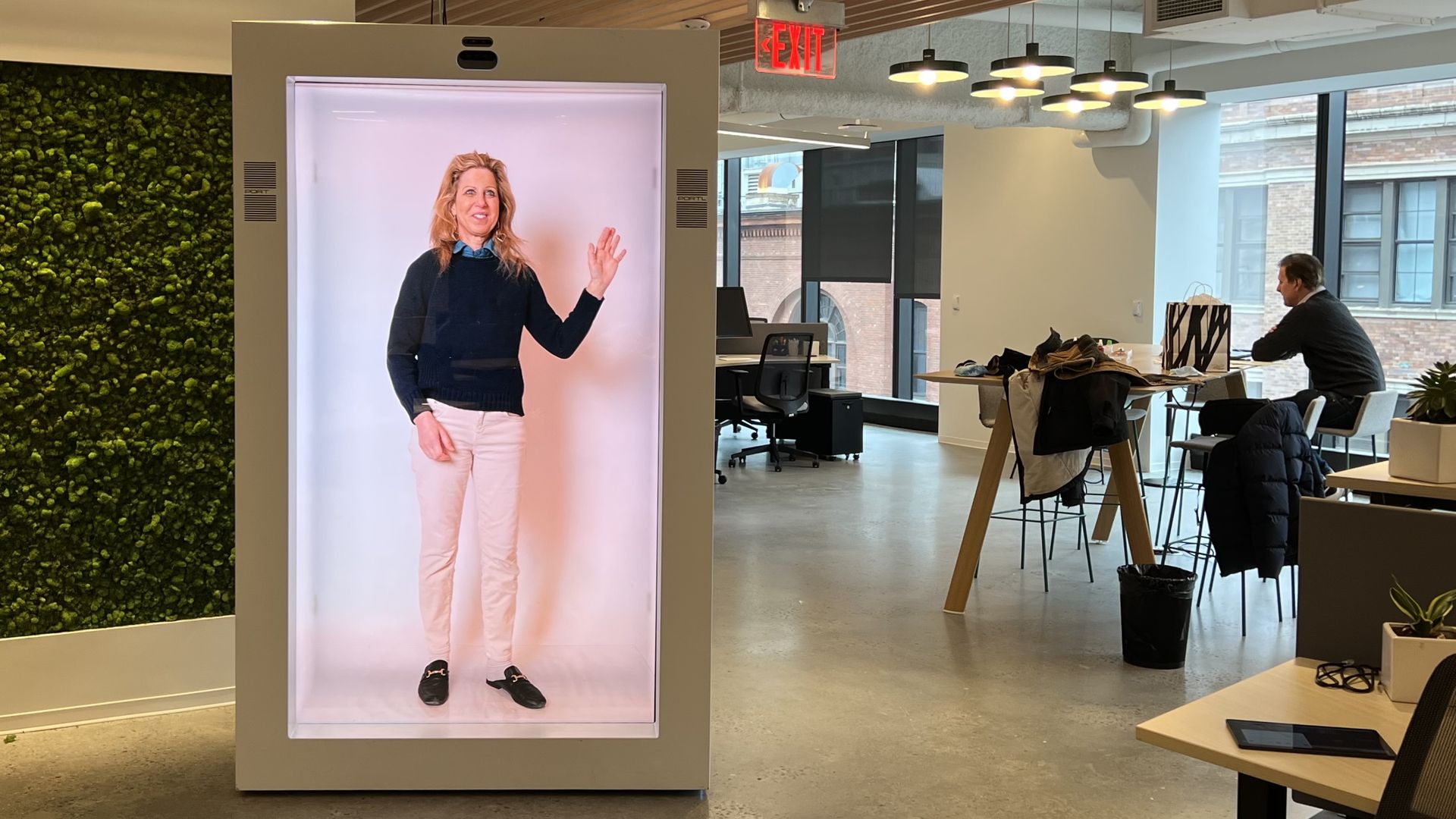 Jennifer took a turn in the PORTL holoportation device.