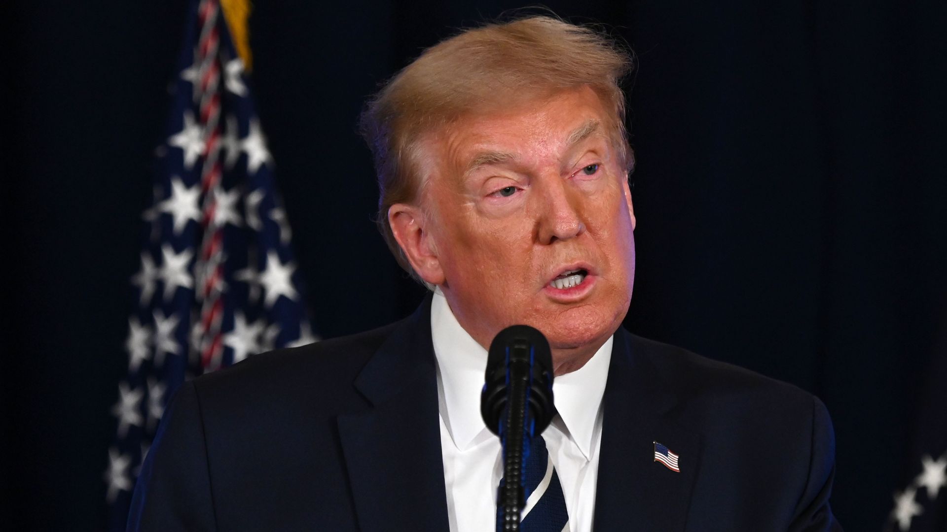 President Trump during a press conference at his golf club in Bedminster, NJ