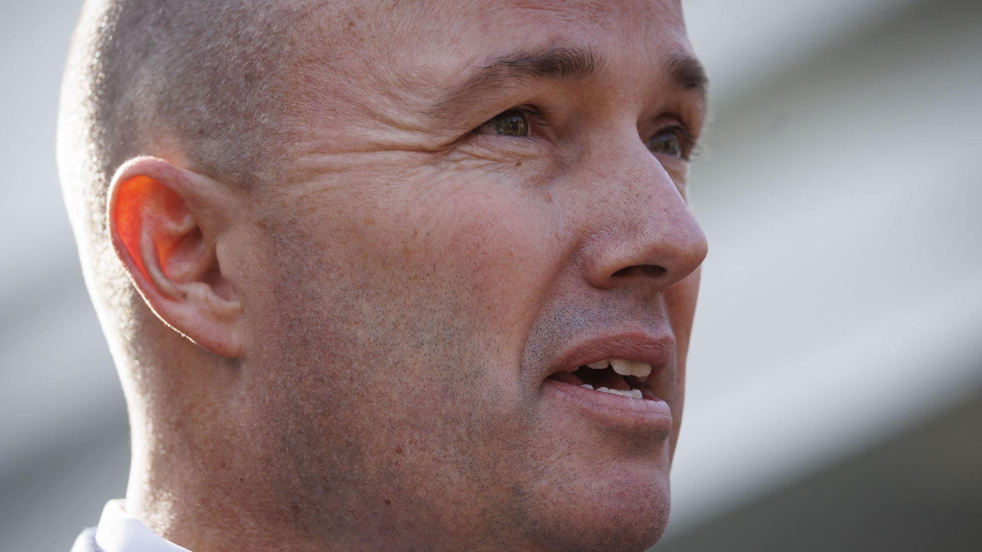 A close-up shot of Utah Gov. Spencer Cox's face.