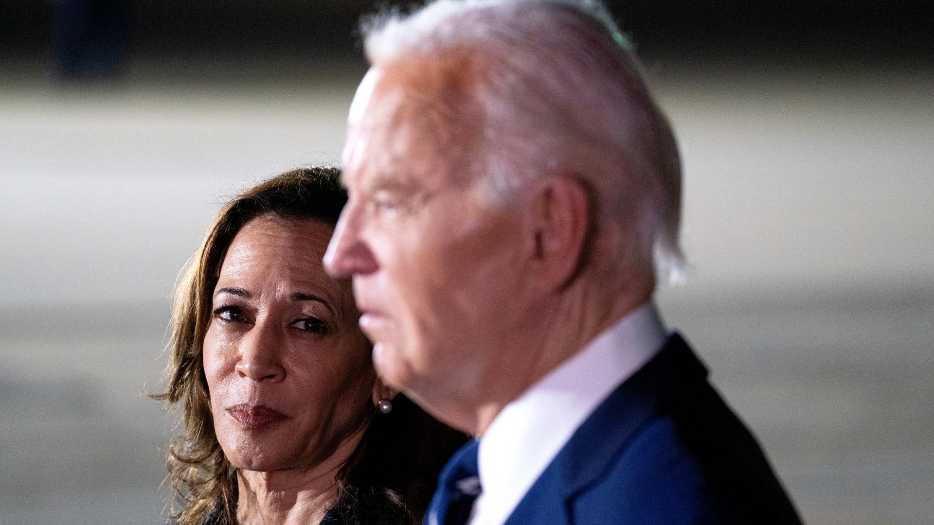 Vice President Kamala Harris with President Biden in the foreground. 