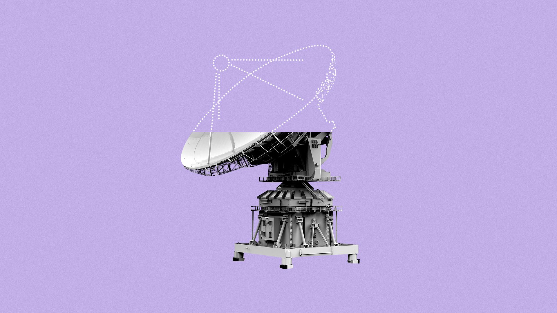 Illustration of a VLA, half of it is cut off with the rest shown as just an outline