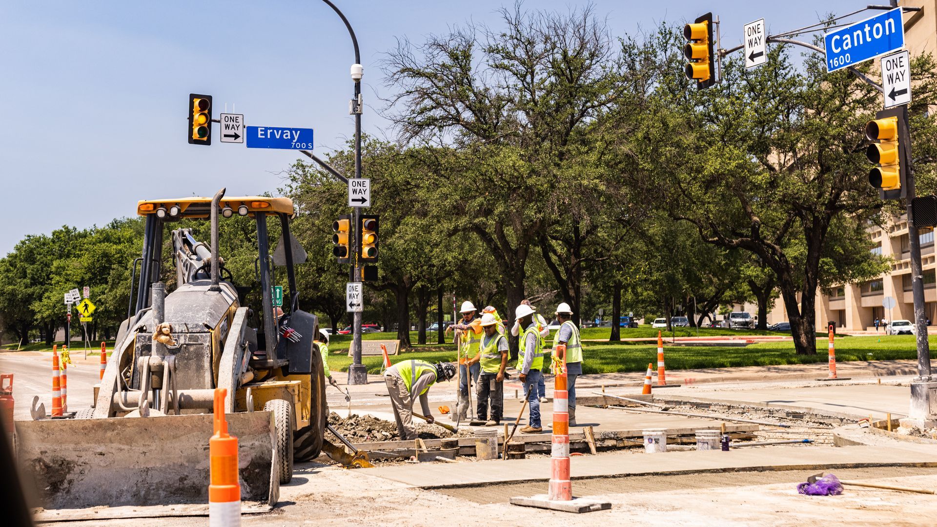A photo of street construction in Dallas