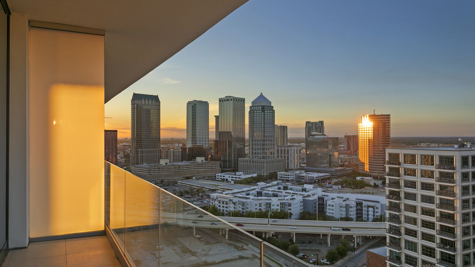 View from the balcony of a condo in Tampa Bay.