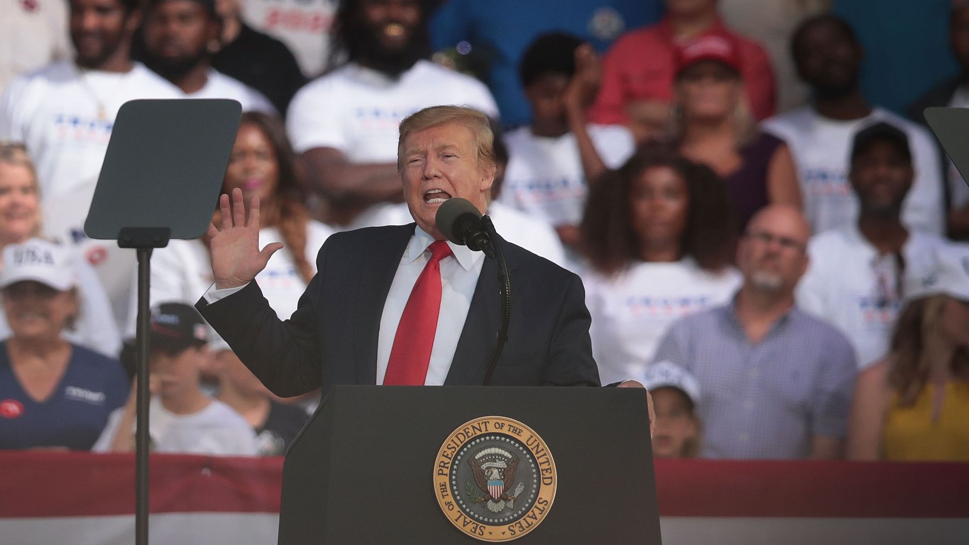 President Trump during a rally in Panama City Beach, Florida, Wednesday. 