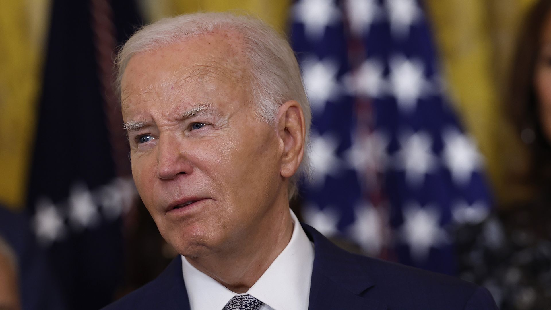 President Joe Biden speaks at an event marking the 12th anniversary of the Deferred Action for Childhood Arrivals (DACA) program in the East Room at the White House on June 18, 2024 in Washington, DC.
