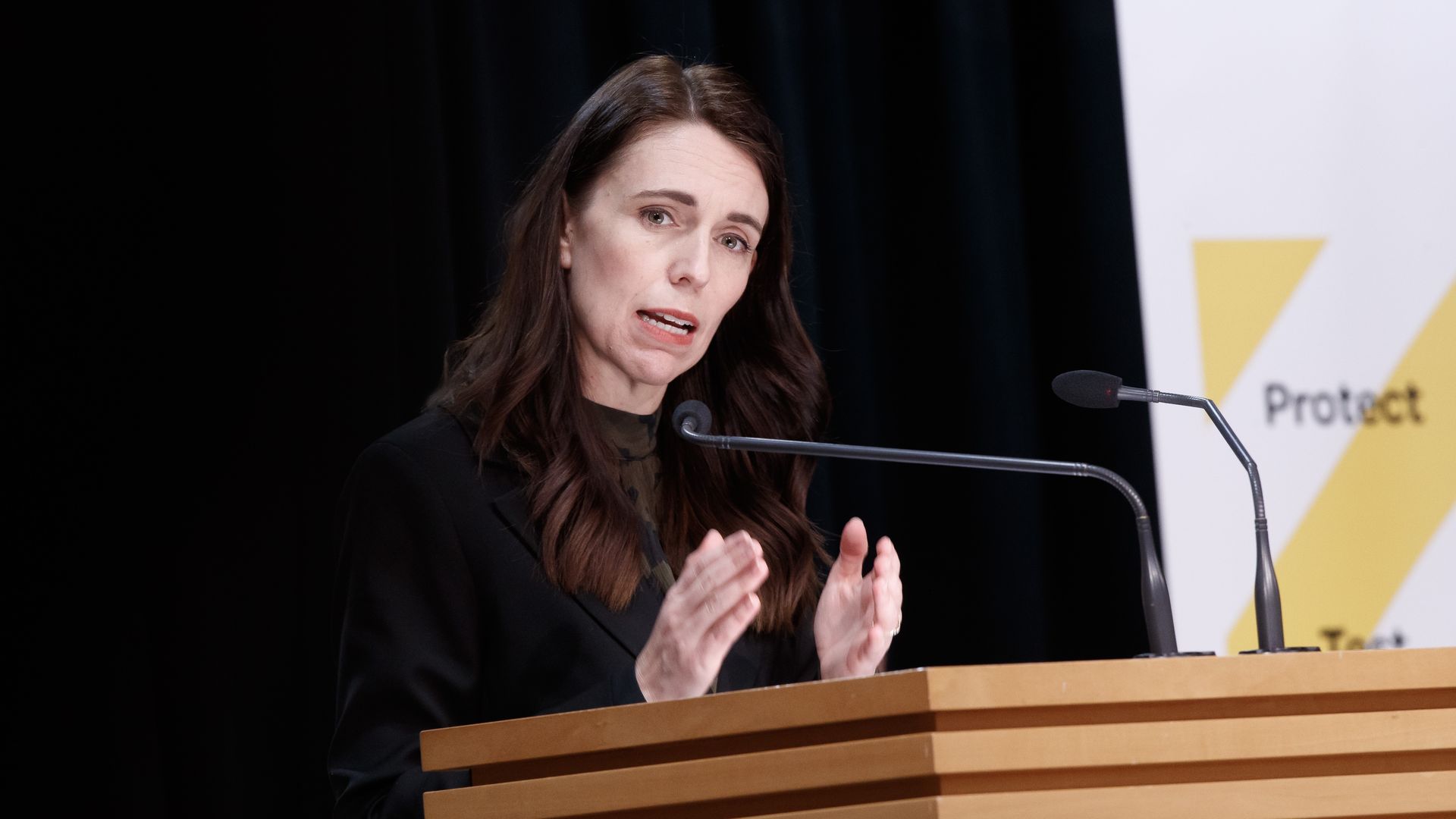 Prime Minister Jacinda Ardern during a COVID-19 briefing on October 20.