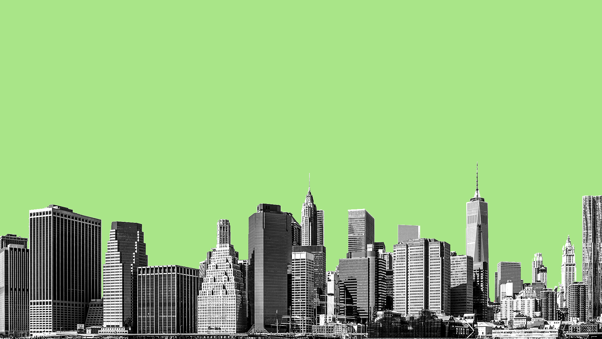 Animated illustration of emojis floating above a city skyline.