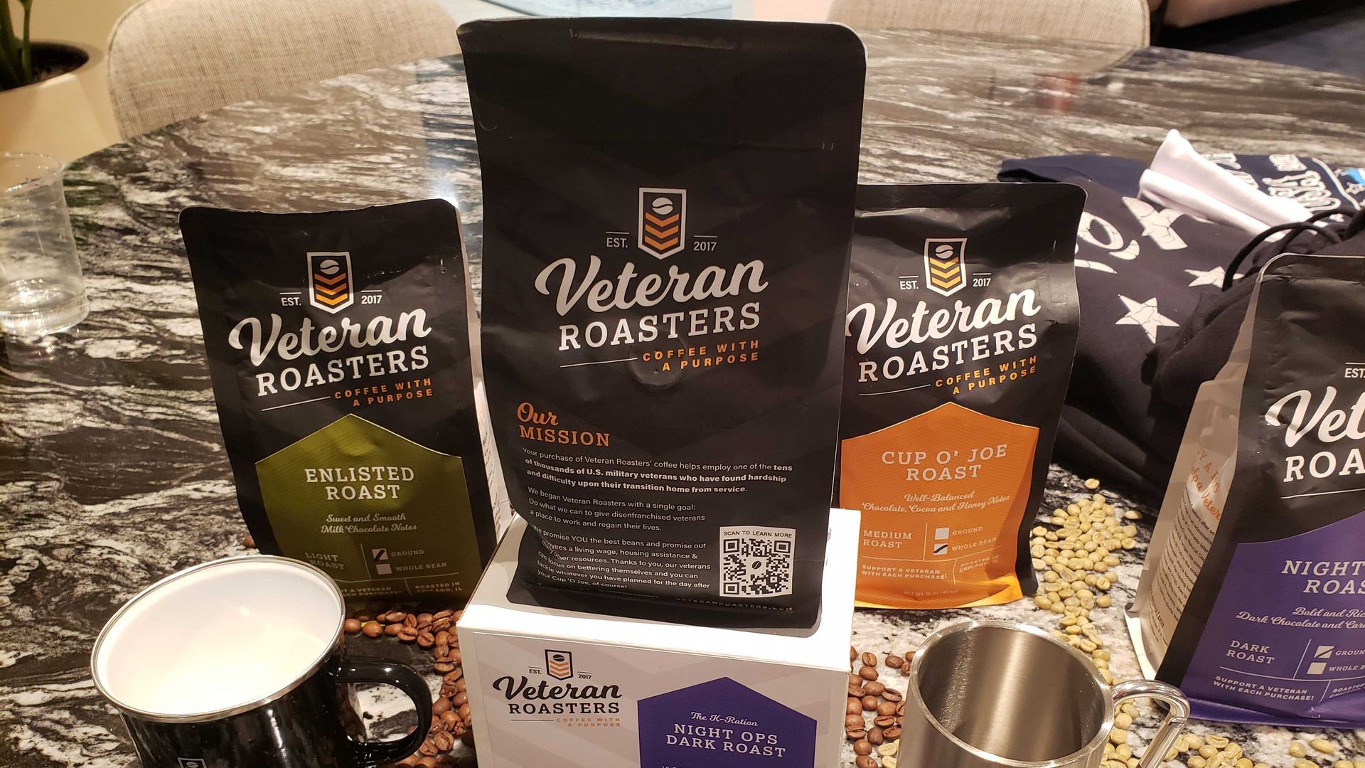 A photo of coffee products. 