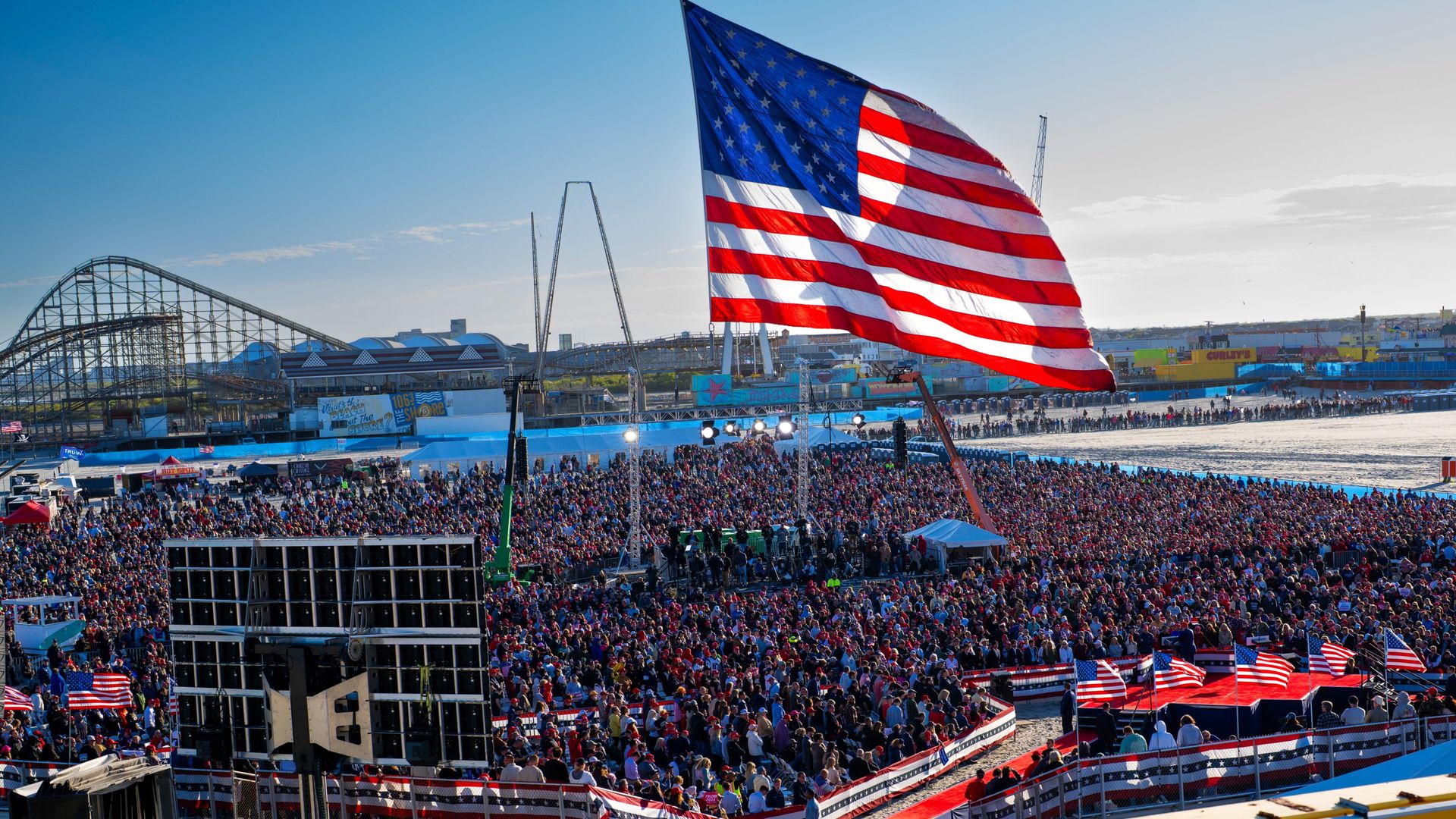 Yesterday's Trump campaign rally on the beach in Wildwood, N.J.