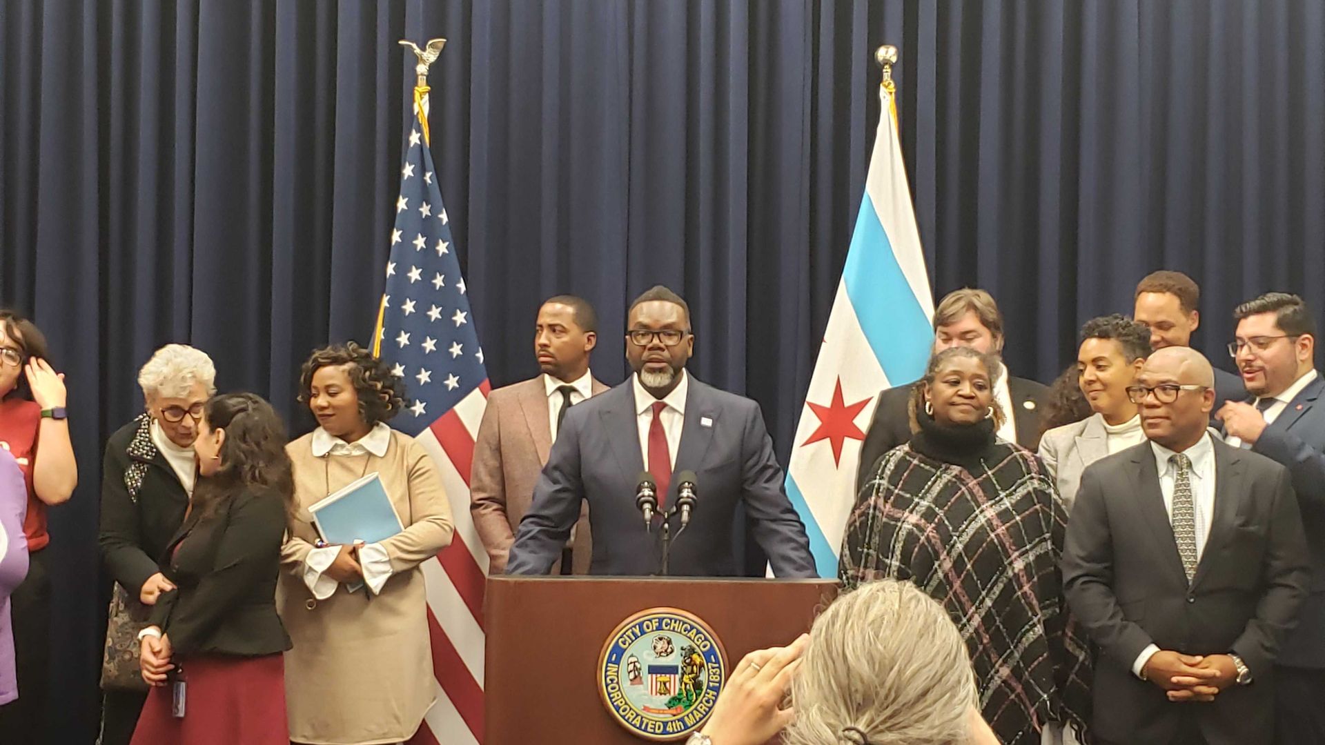 Mayor at podium