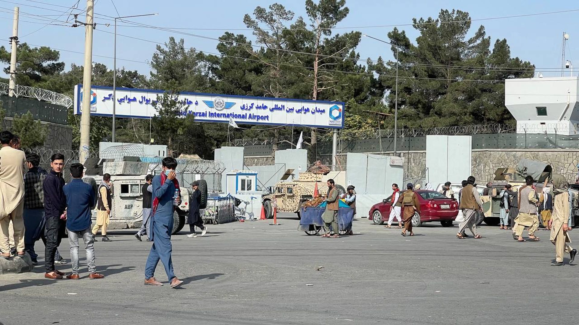 Outside Kabul airport