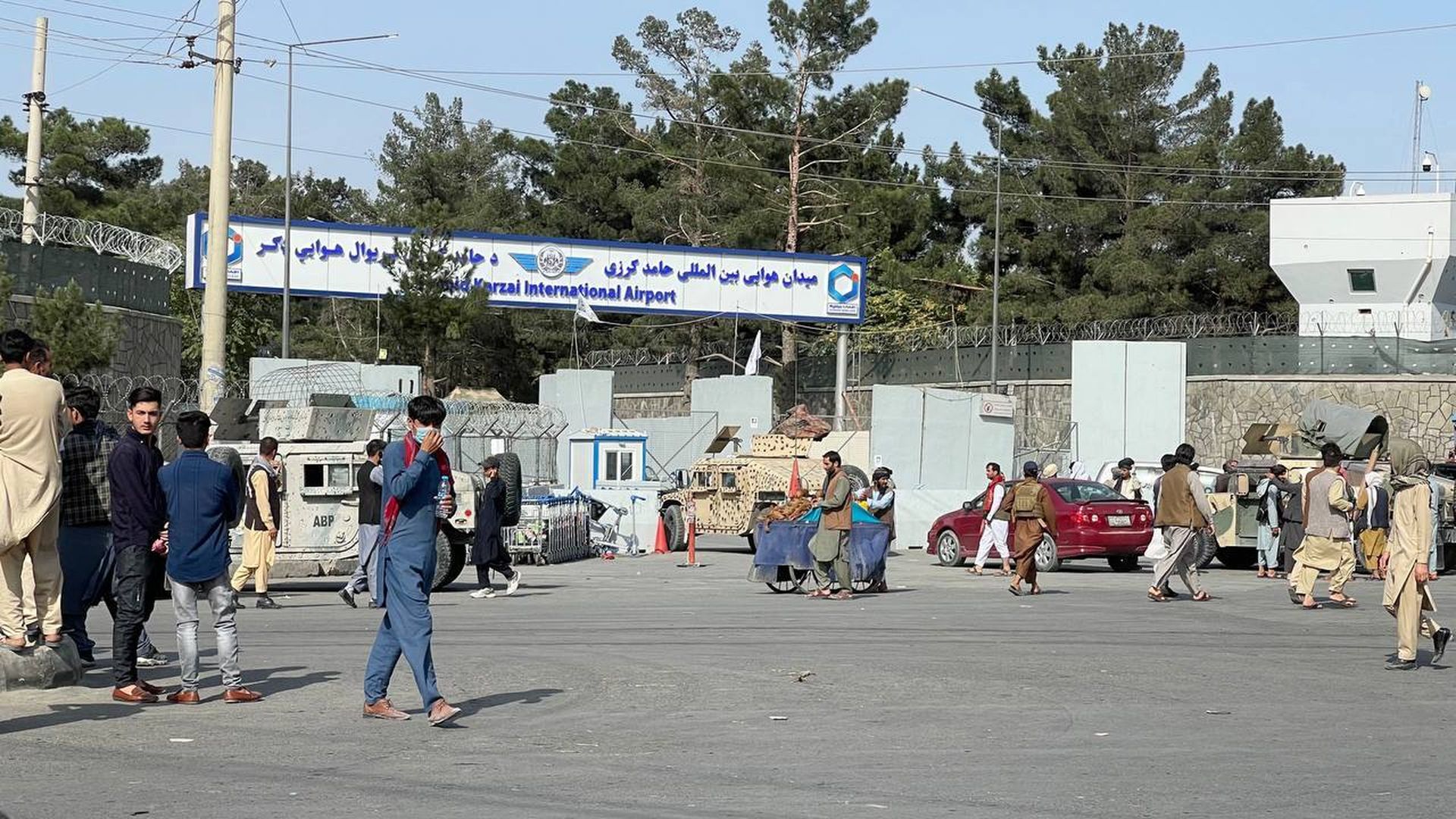 Outside Kabul airport