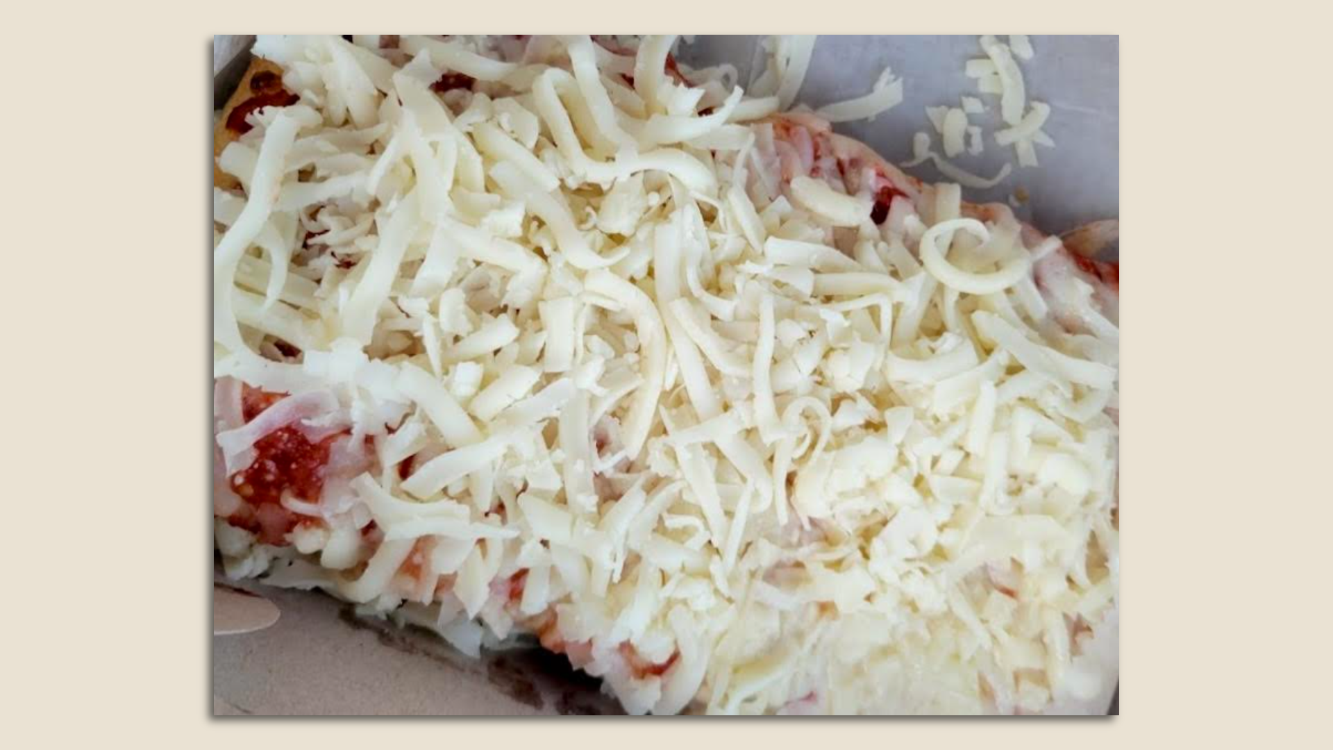 Cold cheese topped pizza.