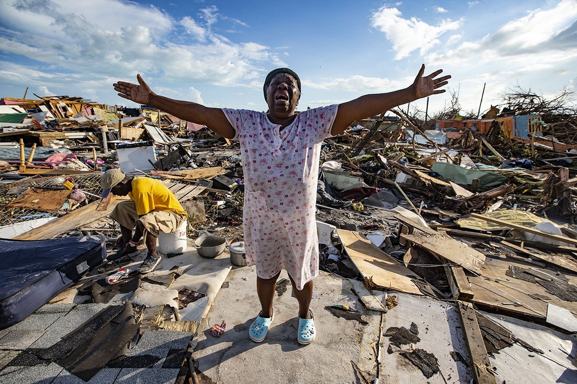 Woman mourns after losing her home in Hurricane Dorian